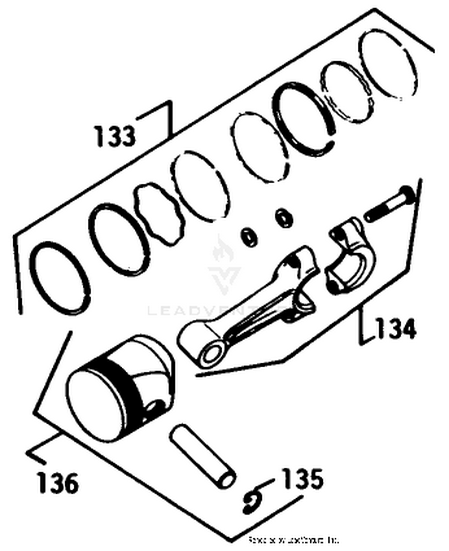 Engine Kohler Model No. K582qs Type No. Ps-36315 Piston  Rod-Group 22