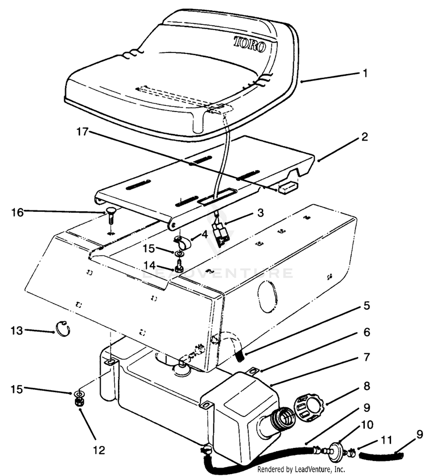 Seat  Gas Tank Assembly