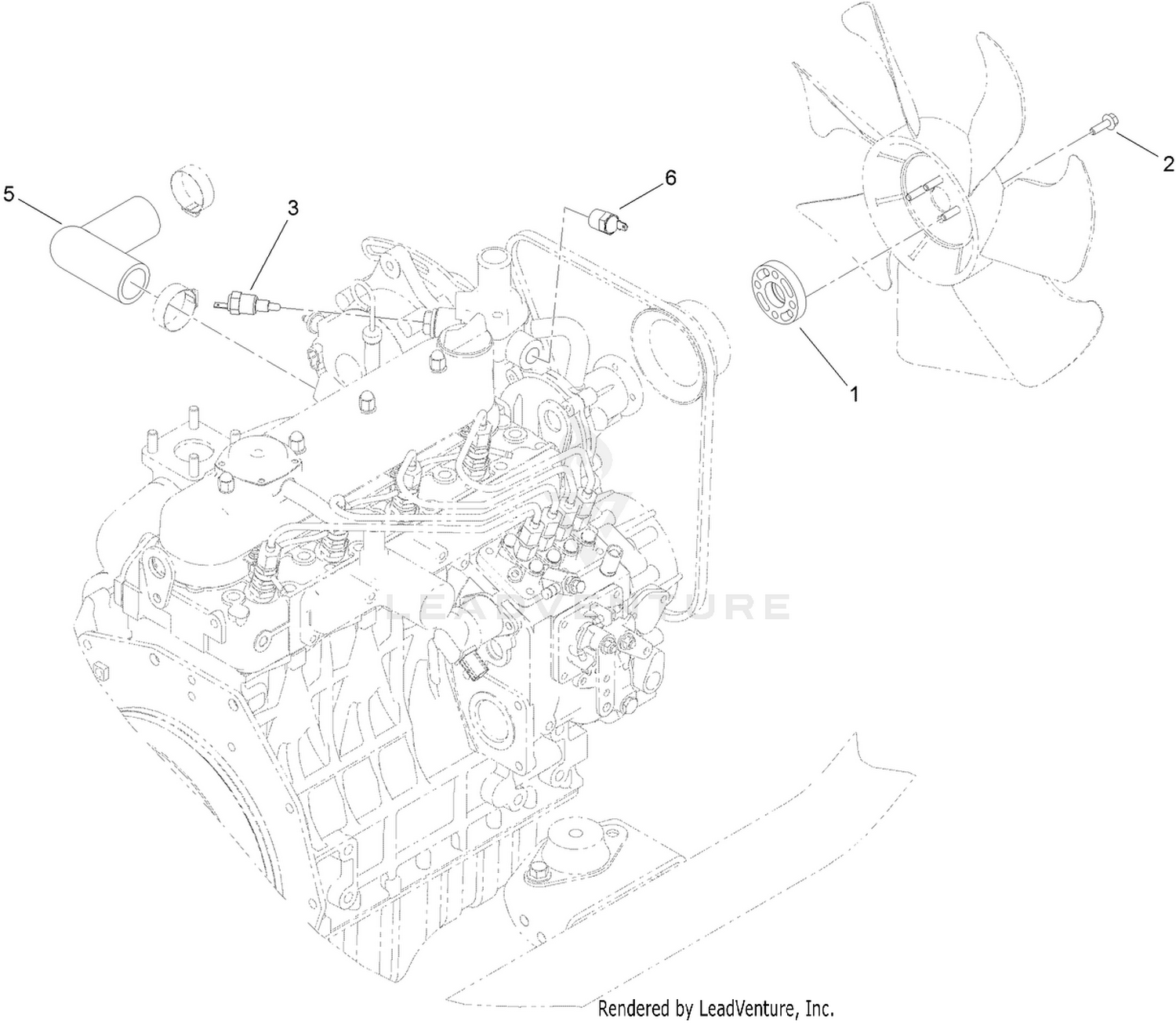 Fan Spacer and Thermoswitch Assembly
