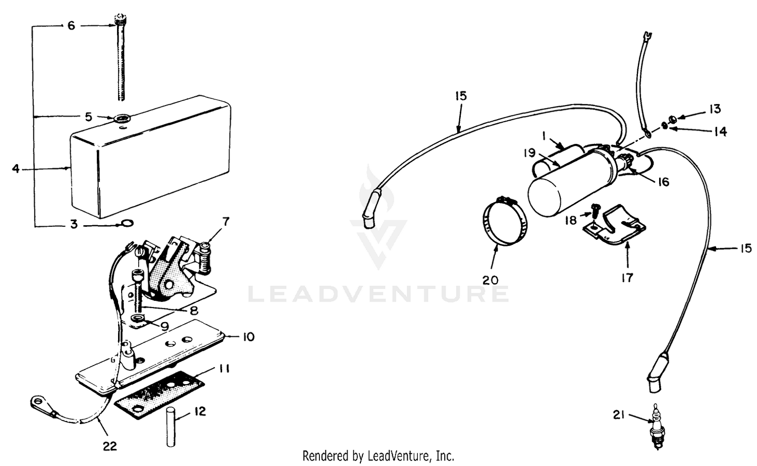 Engine, Onan Model No. B48g-Ga020 Type No. 4348g Ignition System