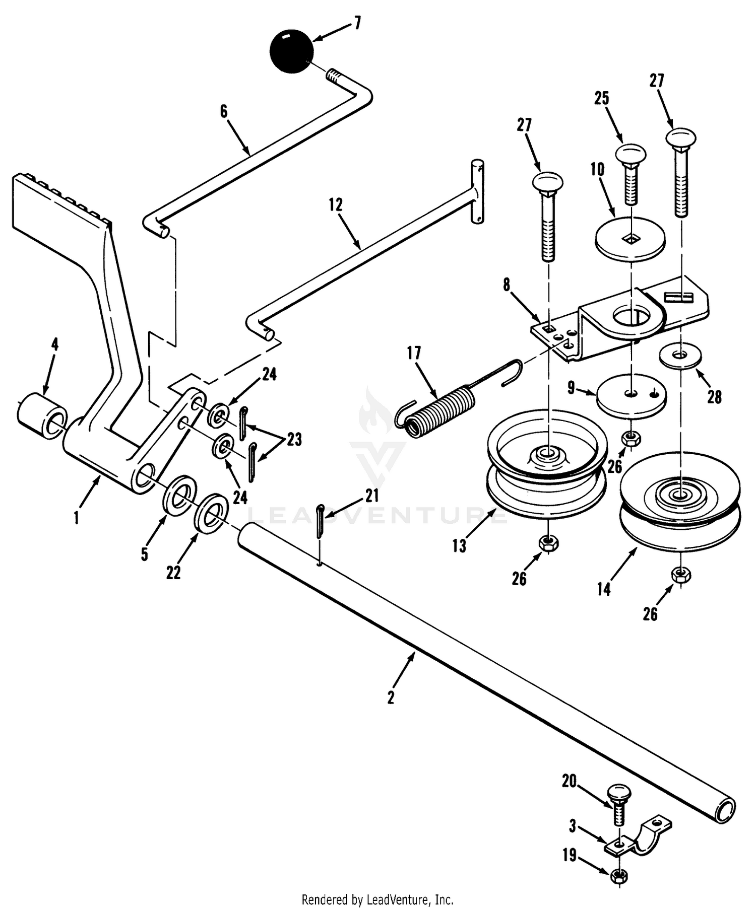 Hydrostatic Transaxle Brake And Idler Linkage