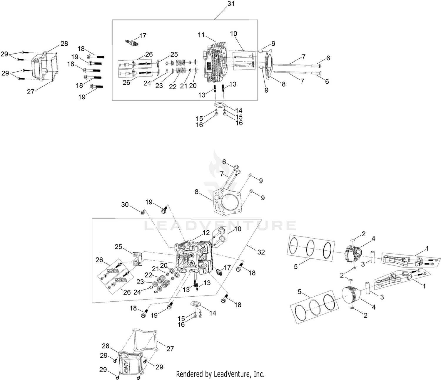 Piston and Cylinder Head Assembly