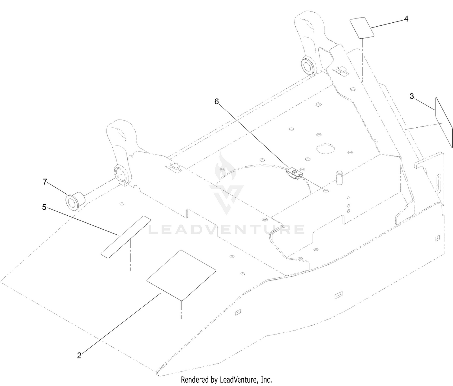 Right Front Deck and Decal Assembly No. 130-9218