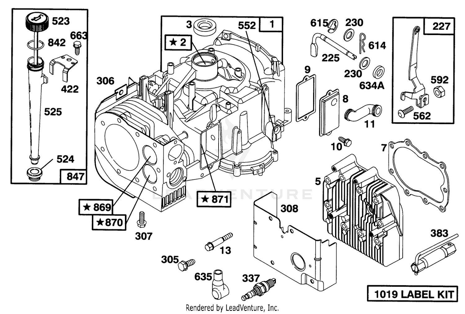 Engine Briggs  Stratton Model 283707-0156-01