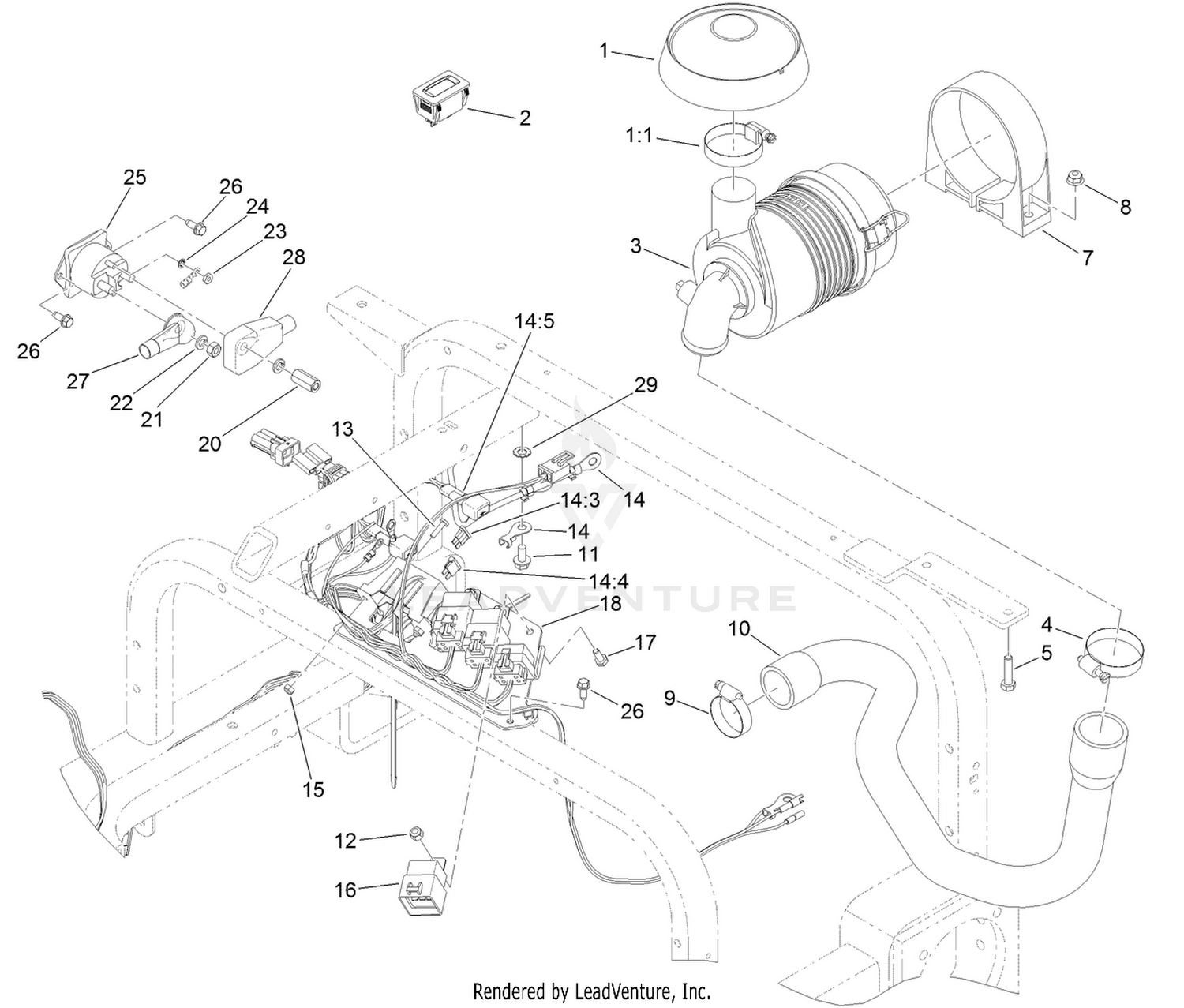 Wire Harness, Air Cleaner and Hose Assembly