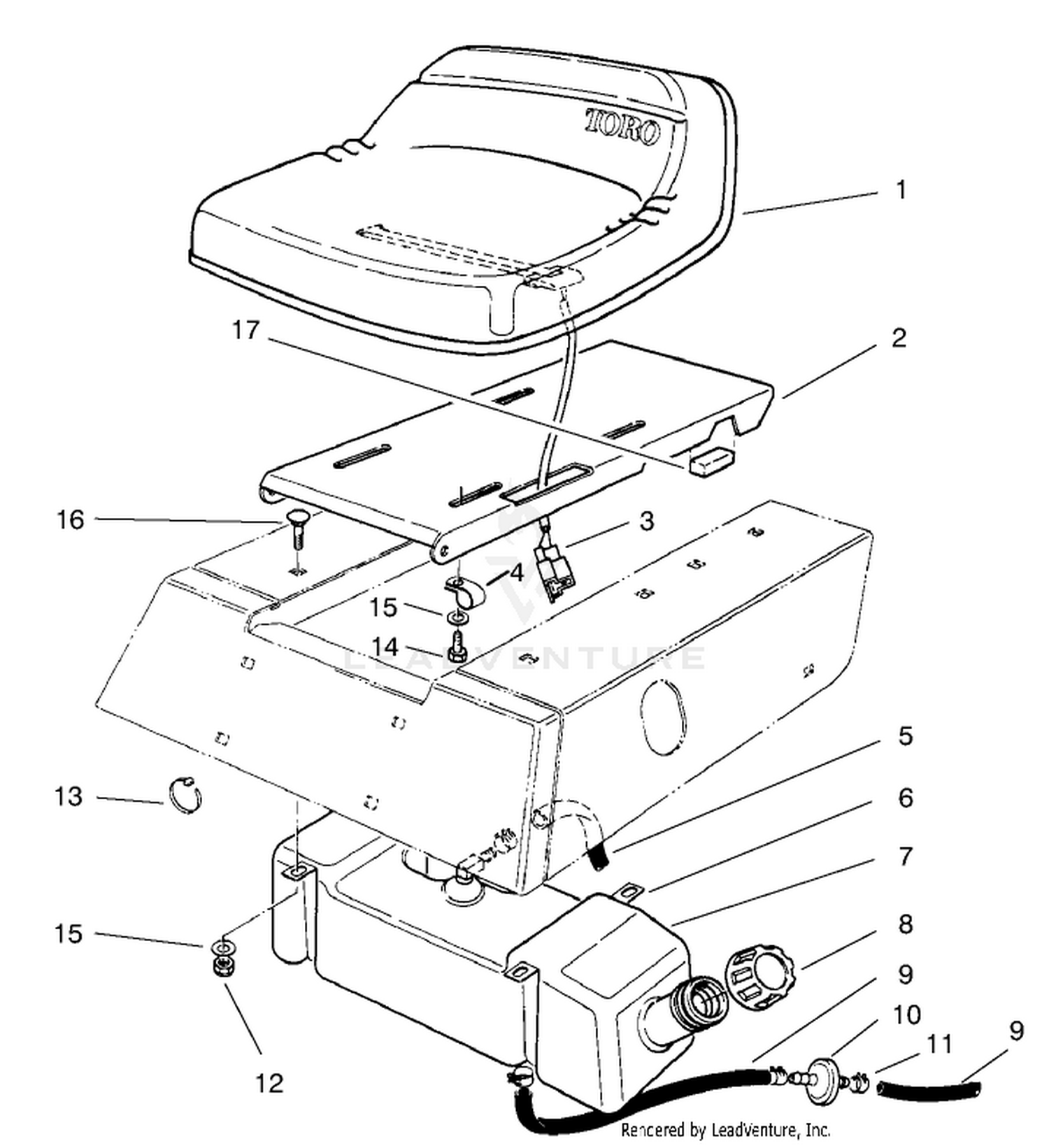 Seat  Gas Tank Assembly