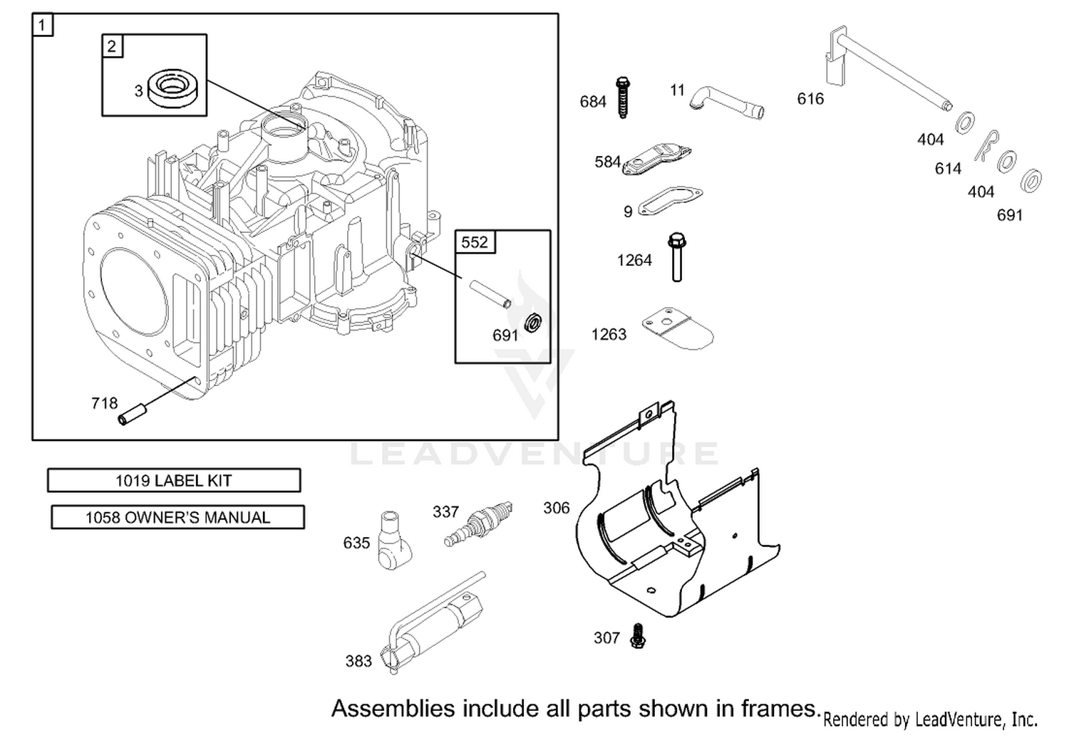 Cylinder Assembly Briggs and Stratton Model 31F777-0123-E1