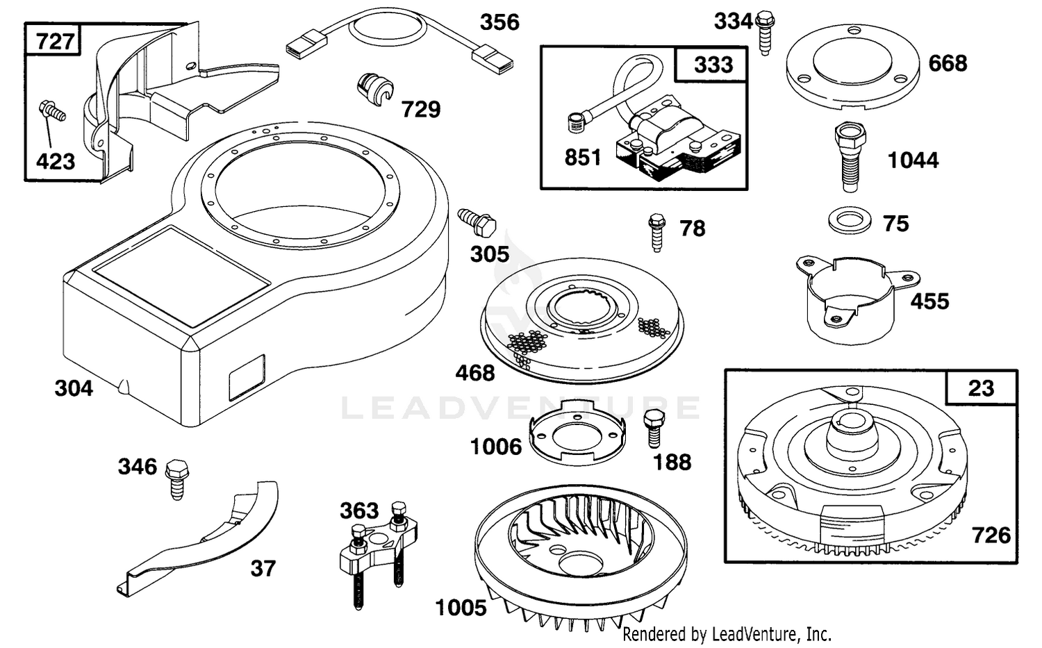 Engine Briggs  Stratton Model 283707-0156-01 6