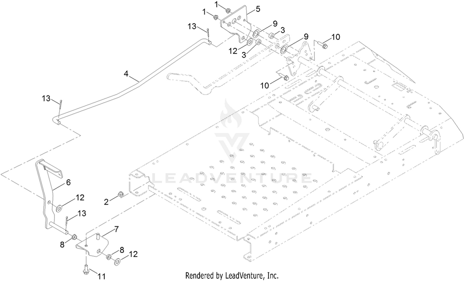 Foot Assist Deck  Lift Assembly No. 140-3463