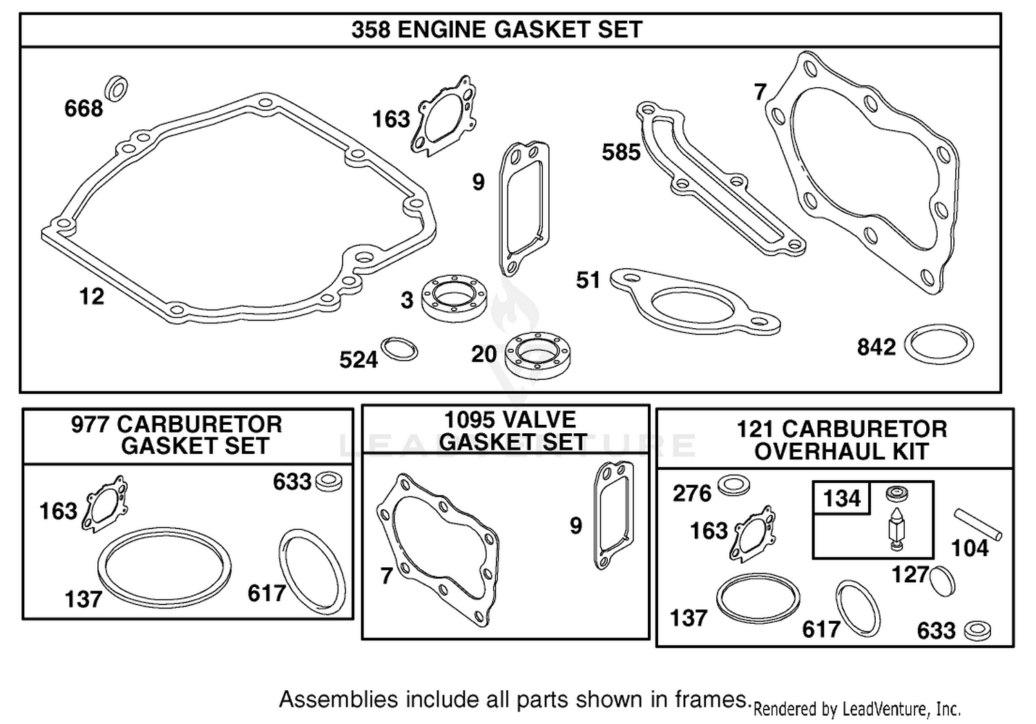 Gasket Assembly Briggs and Stratton Model 12F802-1770-B1