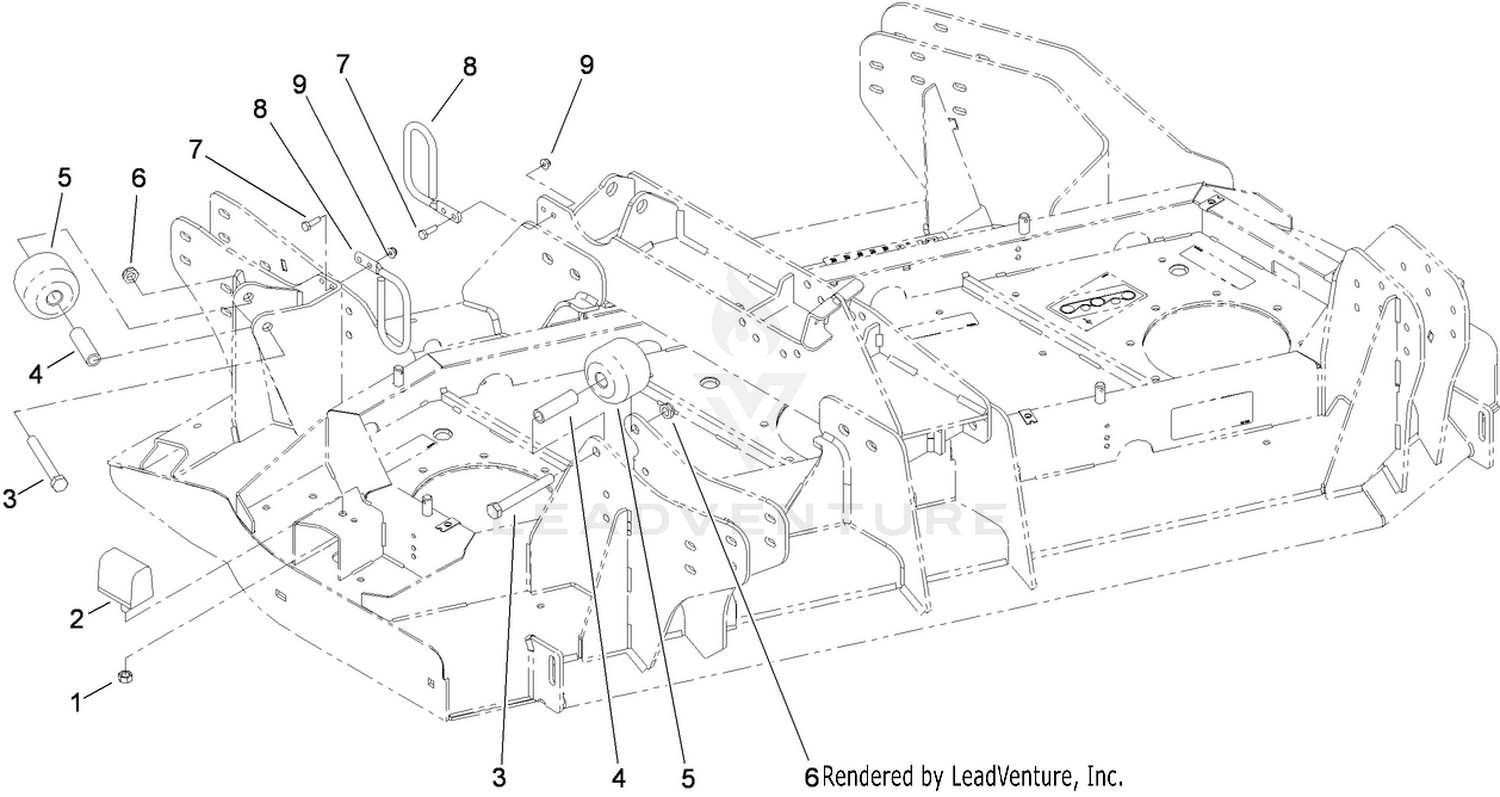 Left Deck  Stop and Hose Guide Assembly