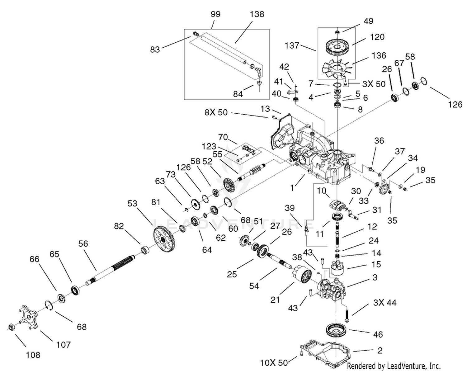 Right Hand Hydro Transaxle Assembly No. 100-7360