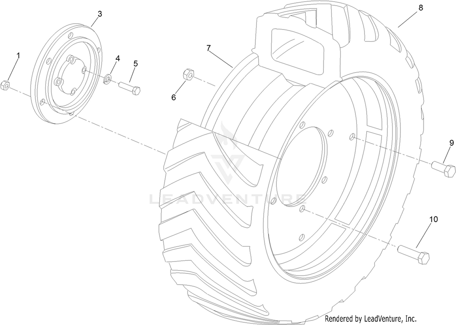 Semi-Pneumatic Wheel Assembly No. 140-5508