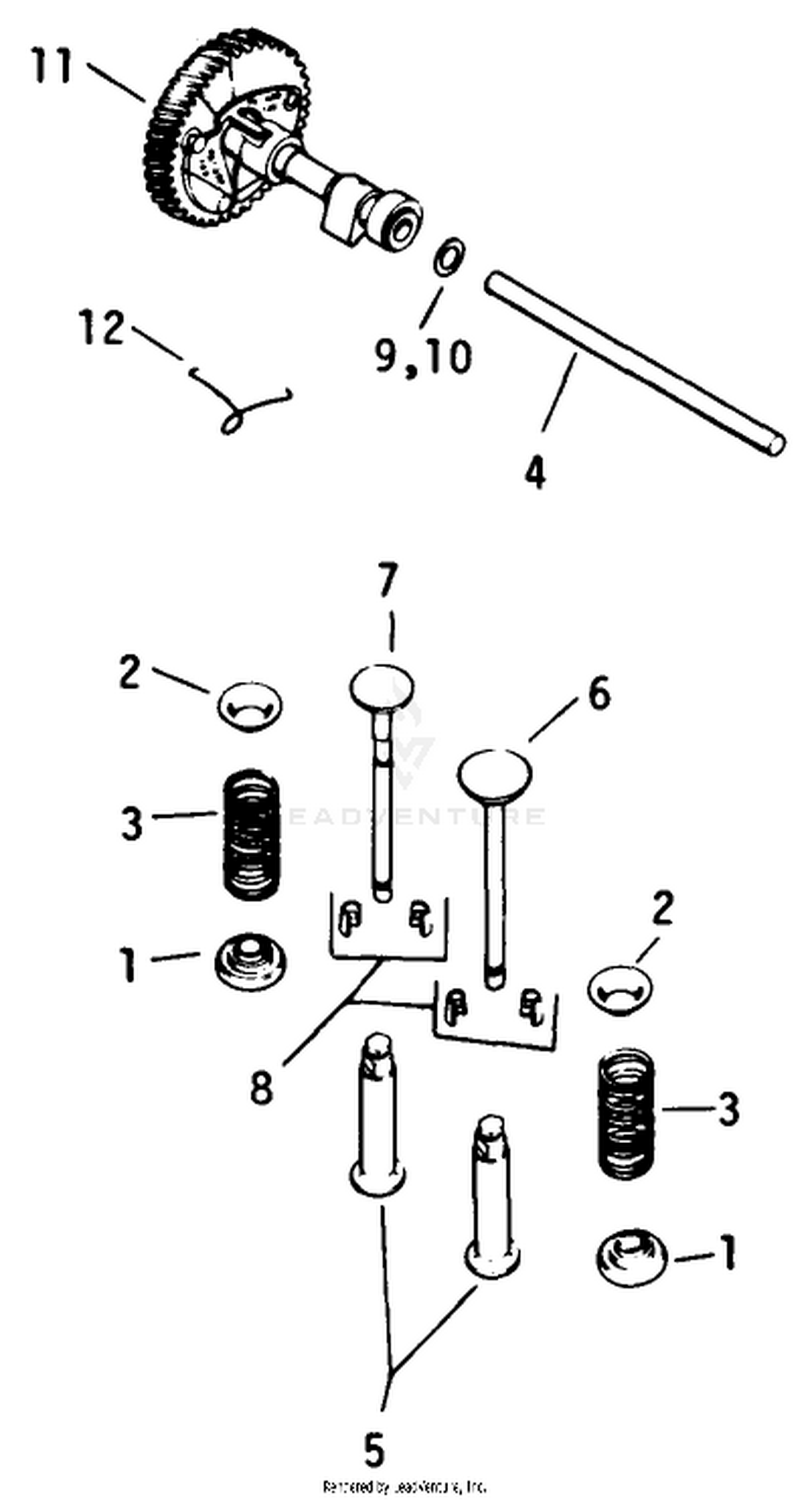 Engine Kohler Model No. K321s Spec. No. 60434 Camshaft  Valves