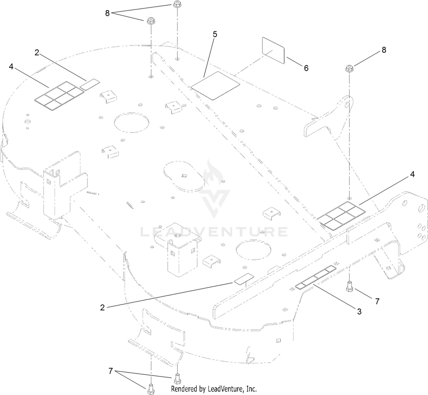 42 Inch Deck and Decal Assembly No. 121-0733