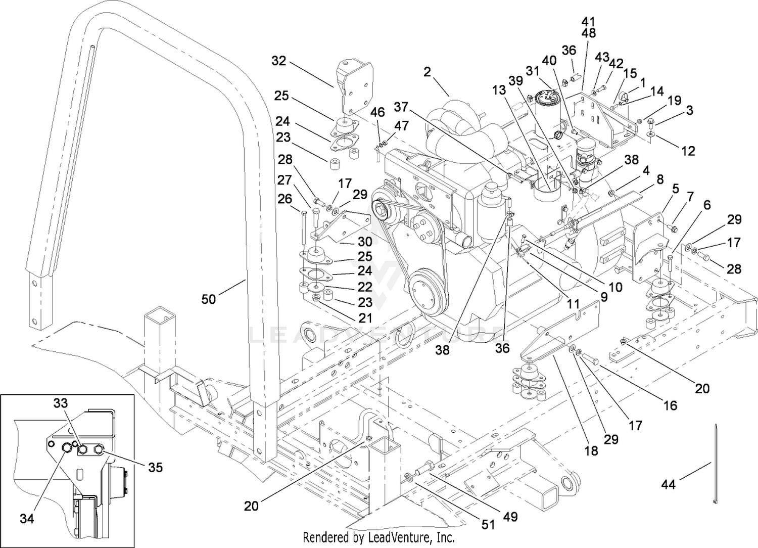 Engine Mounting and  Roll-Over Protection System Assembly