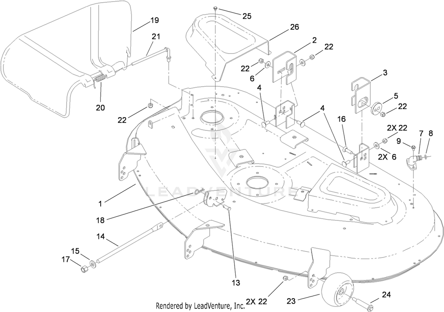 50 Inch Deck and Side Dicharge Assembly