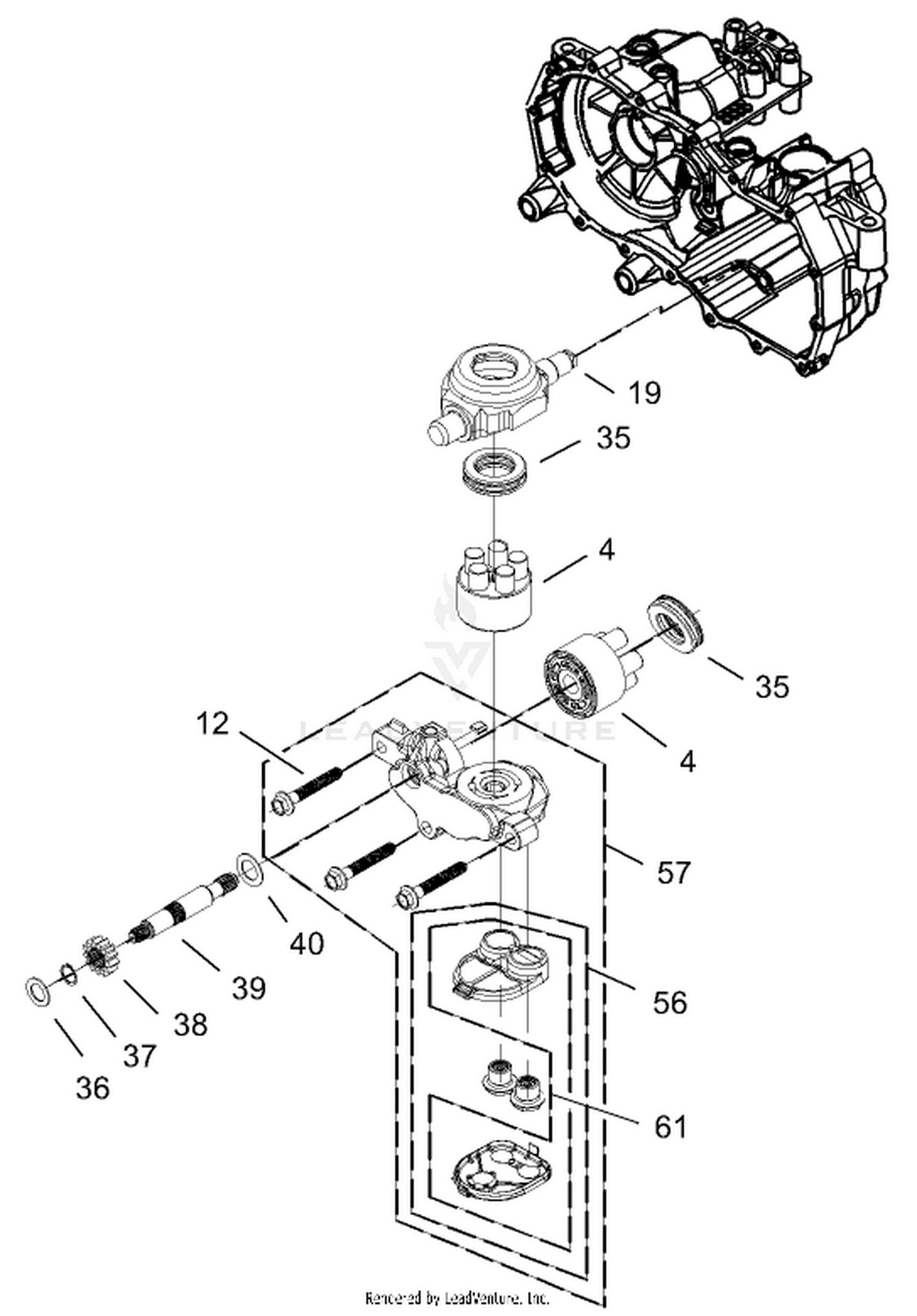 Cylinder Block Assembly RH Hydrostat No. 105-3491