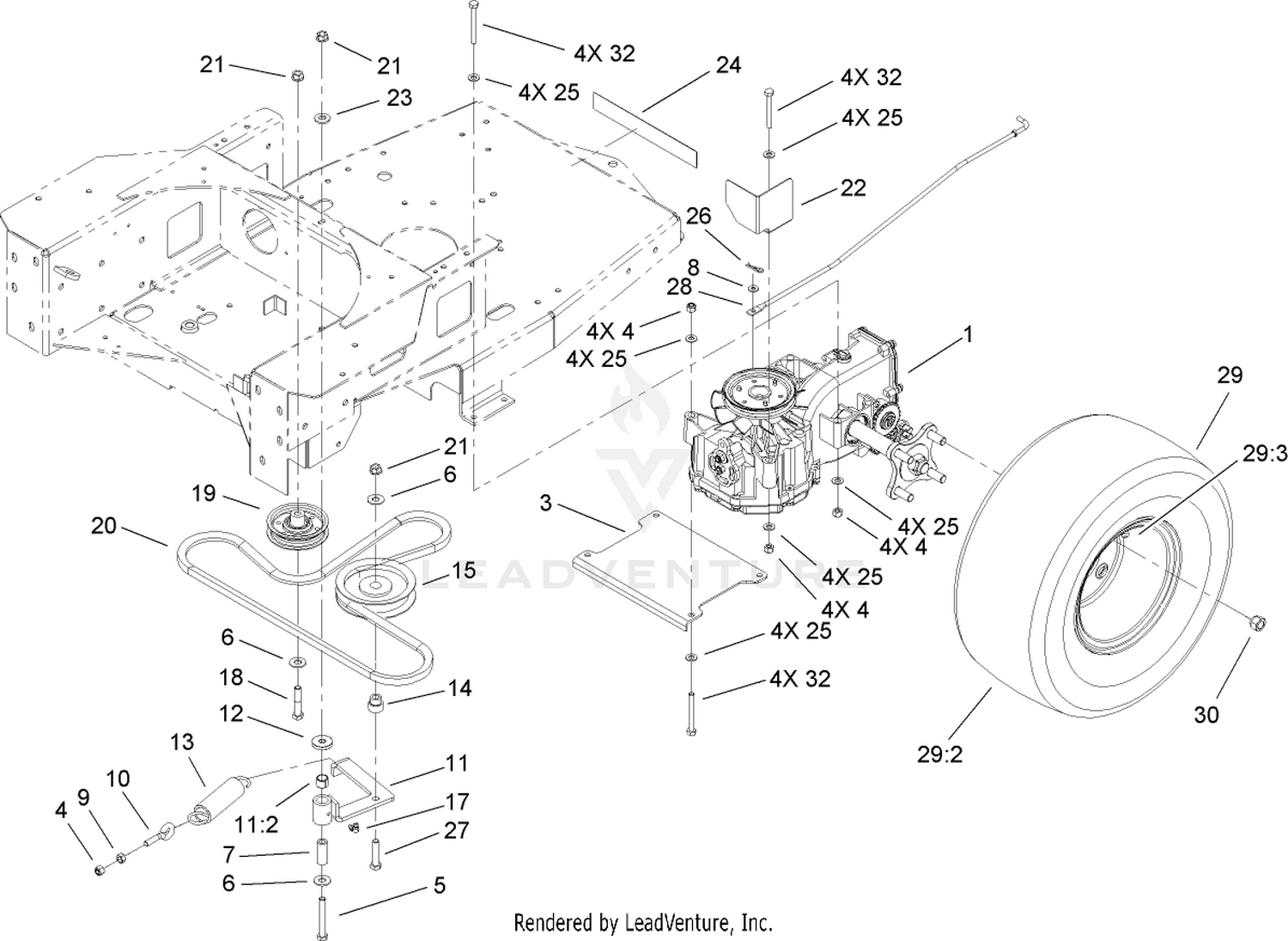 Hydro and Belt Drive Assembly