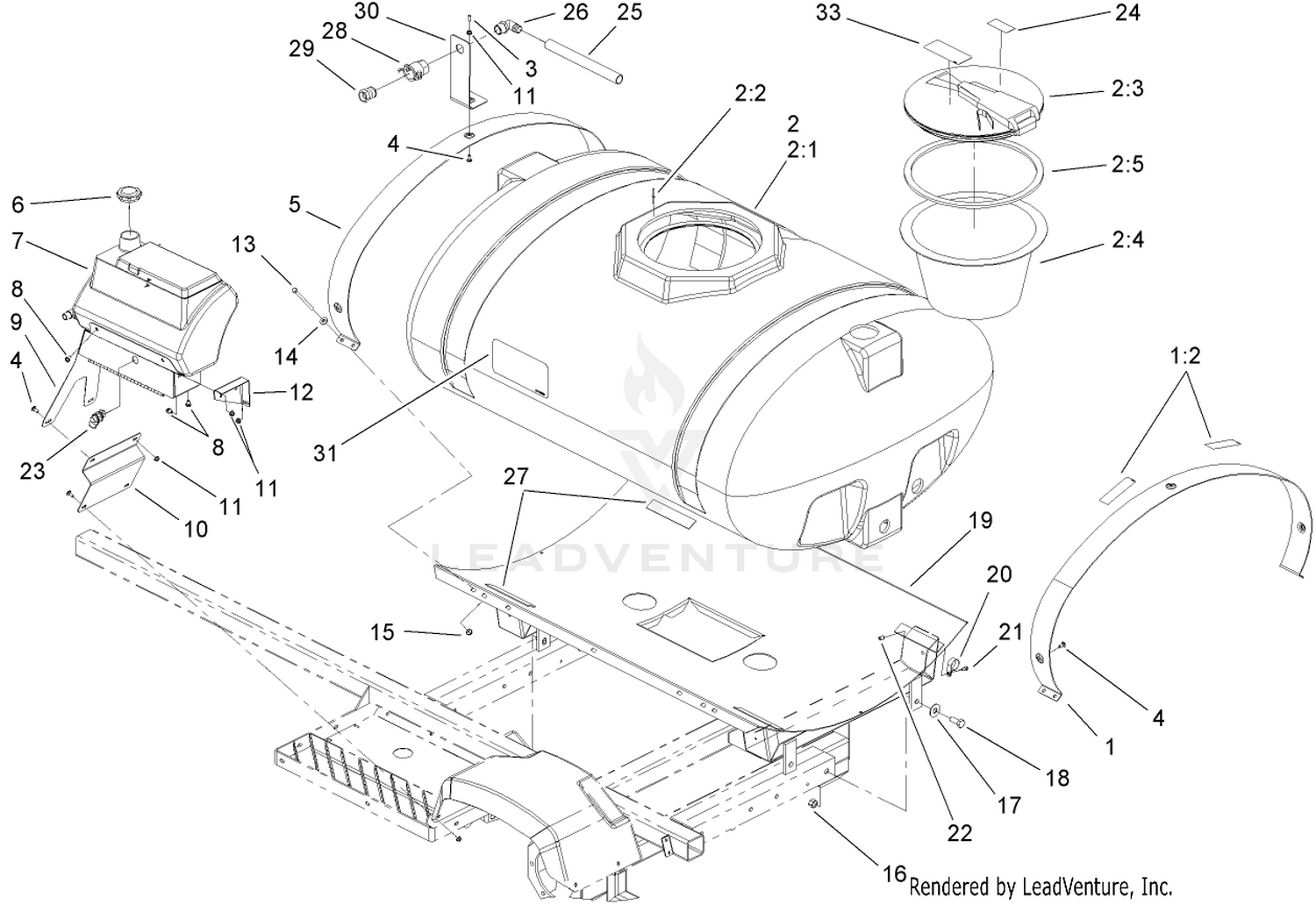 Fresh Water and Spray Tank Assembly