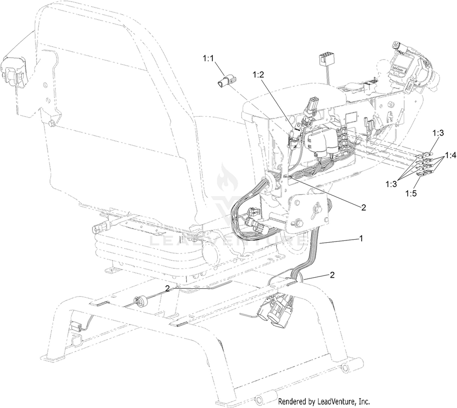 Seat and Control Arm Wire Harness Assembly