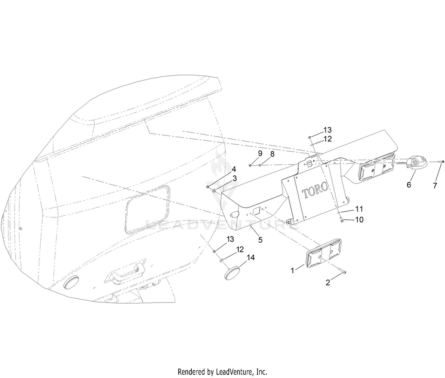 LED Road Light Kit Rear Assembly