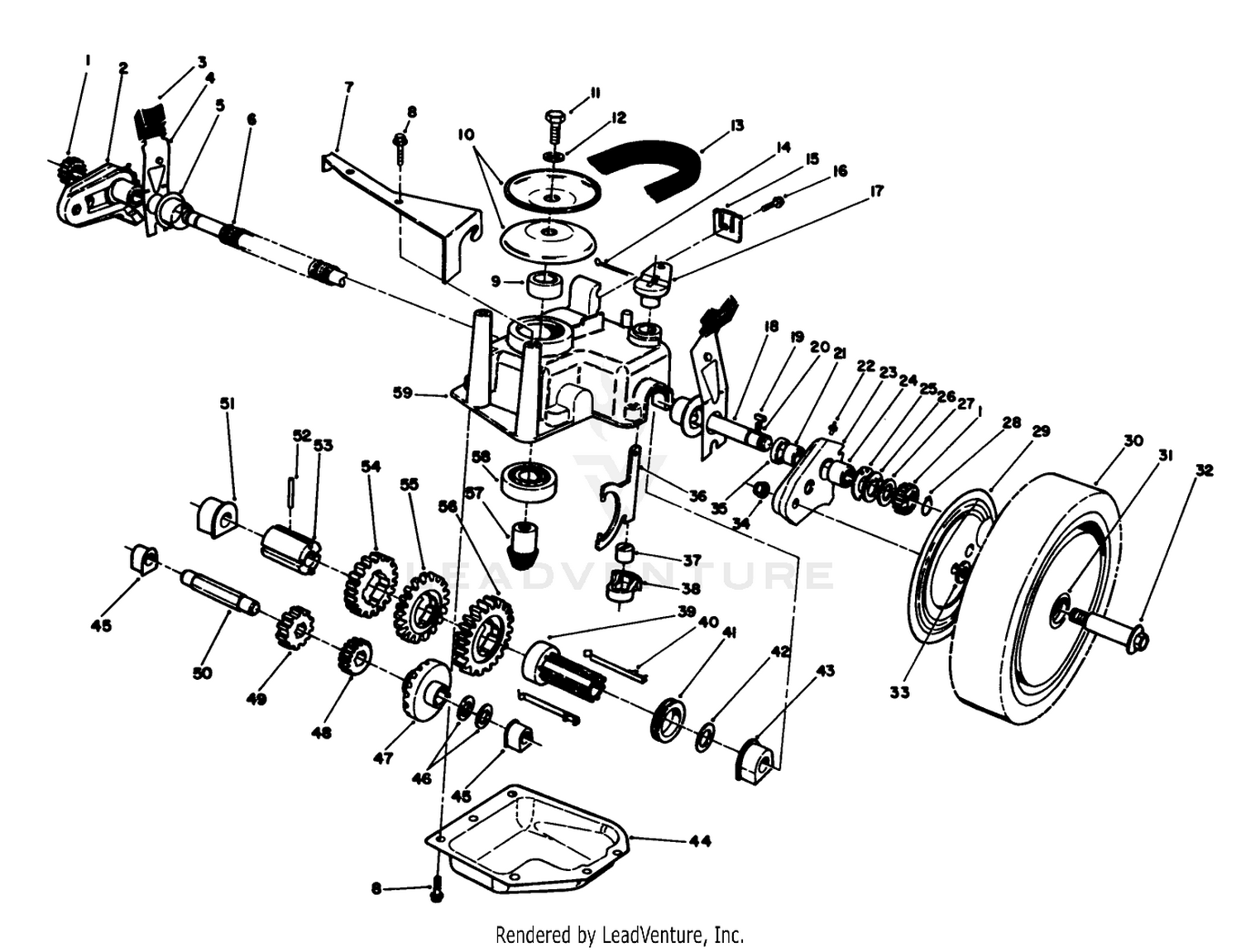 Gear Case Assembly (used On Units With Serial No. 8000001 Thru 8049999)