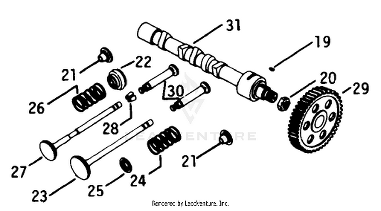 Engine Kohler Model No. K582gs Type No. Ps-36315 Camshaft  Valves-Group 4