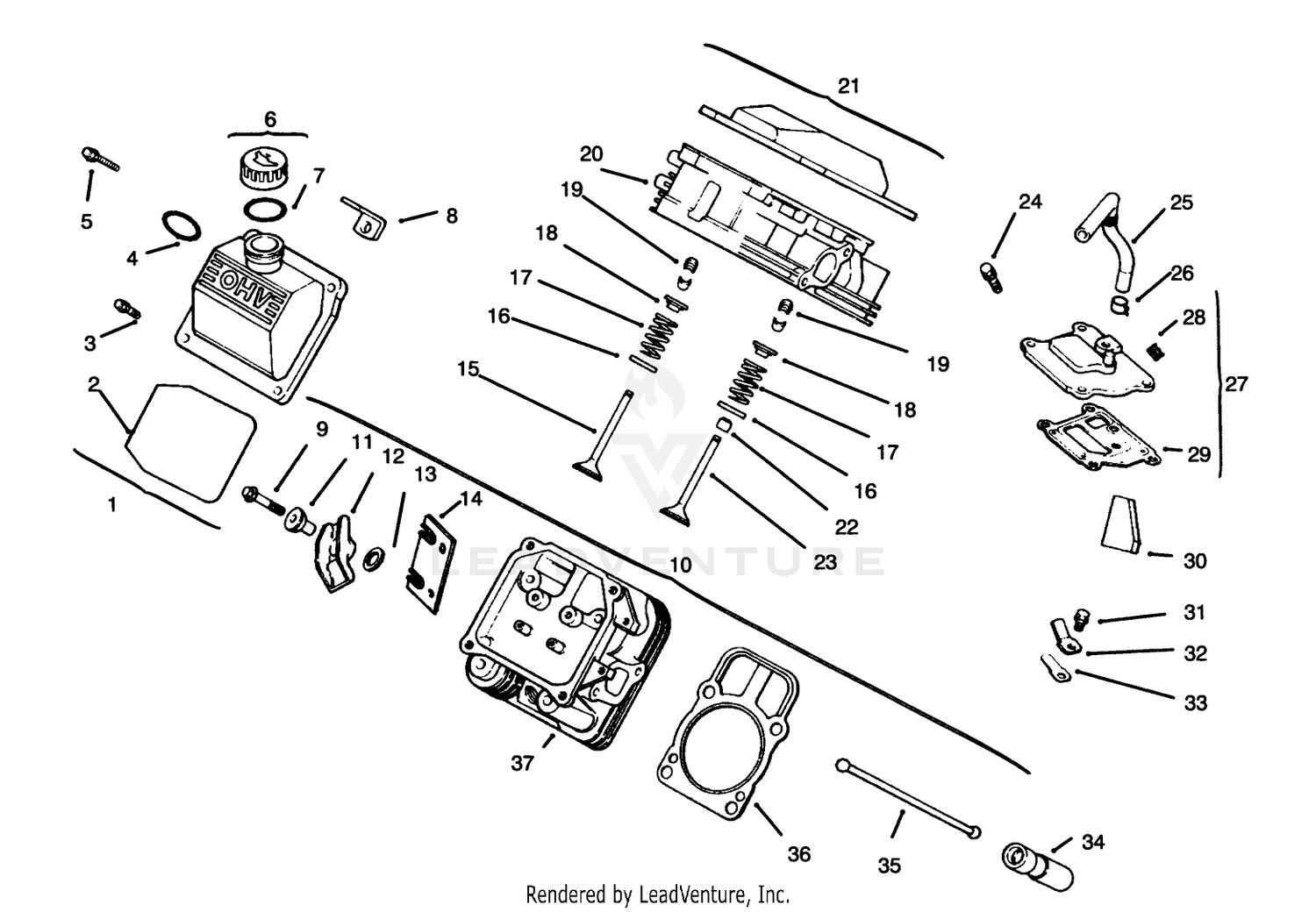 Cylinder Head, Valve  Breather
