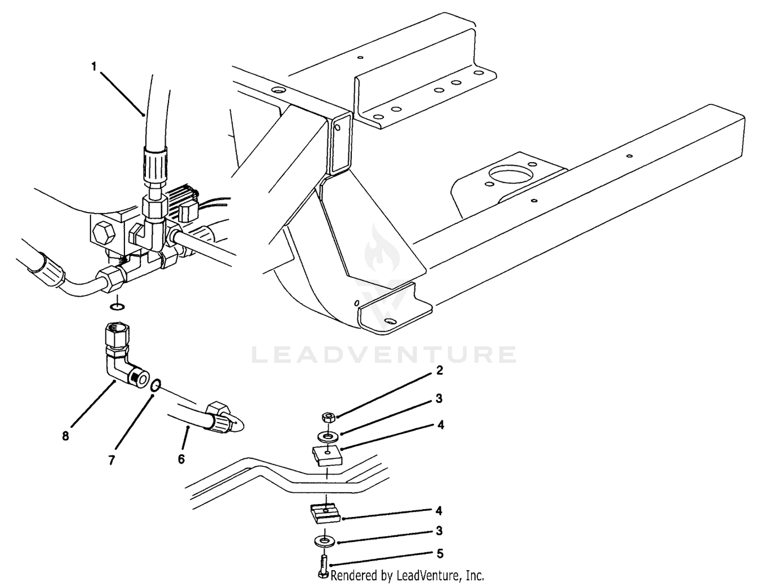 Rear Hydraulic Plumbing Support Assembly