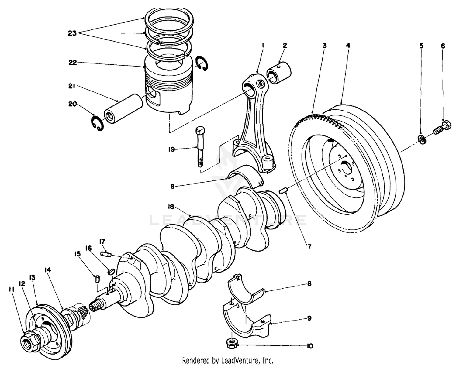 Piston, Connecting Rod, Crankshaft  Flywheel