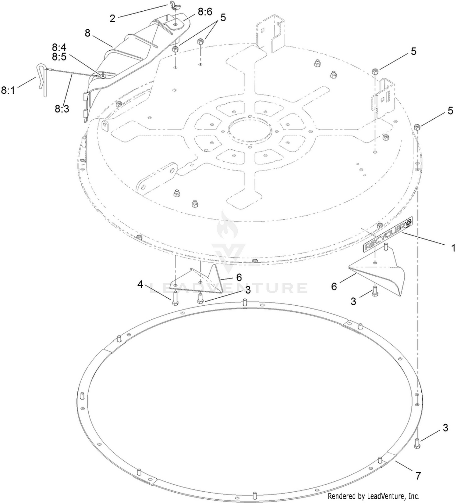 32 Inch Deck Recycler Kit Assembly