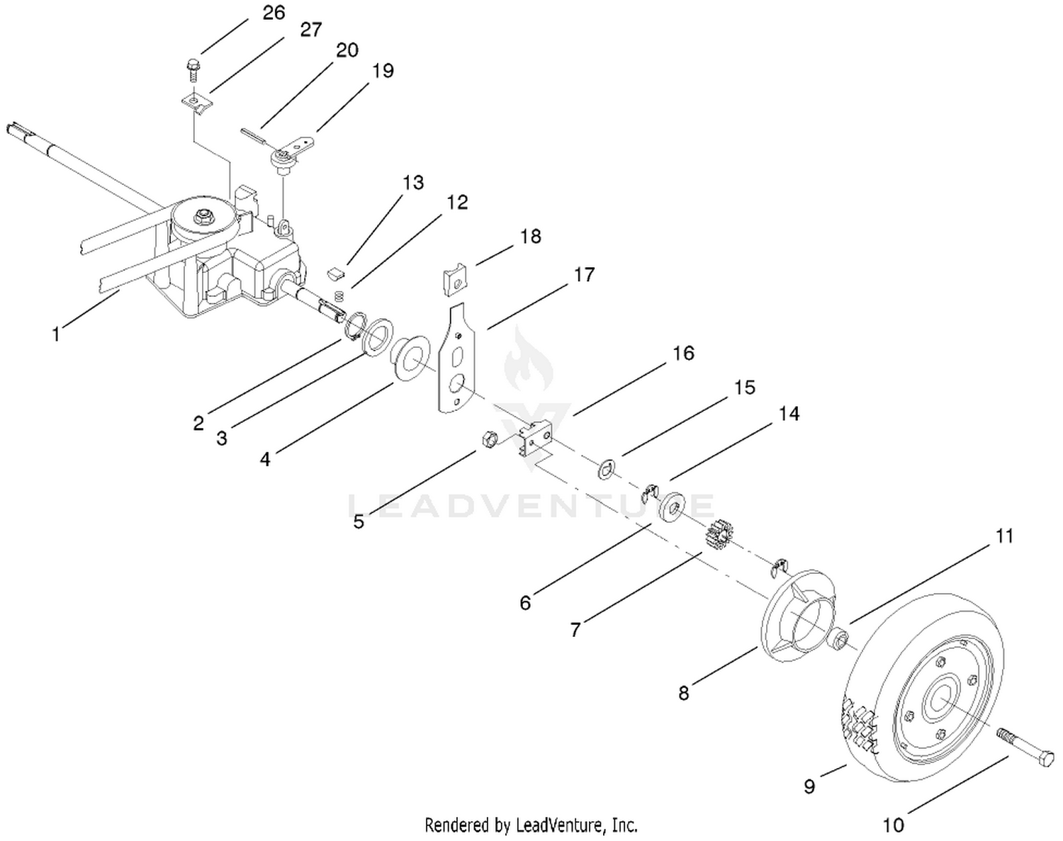 Gear Case And Rear Wheel Assembly