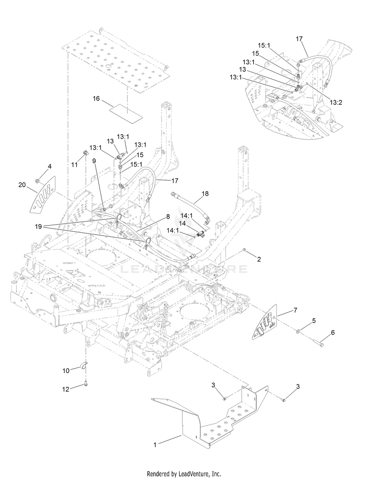 Hydraulic Hose, Step and Decal Assembly