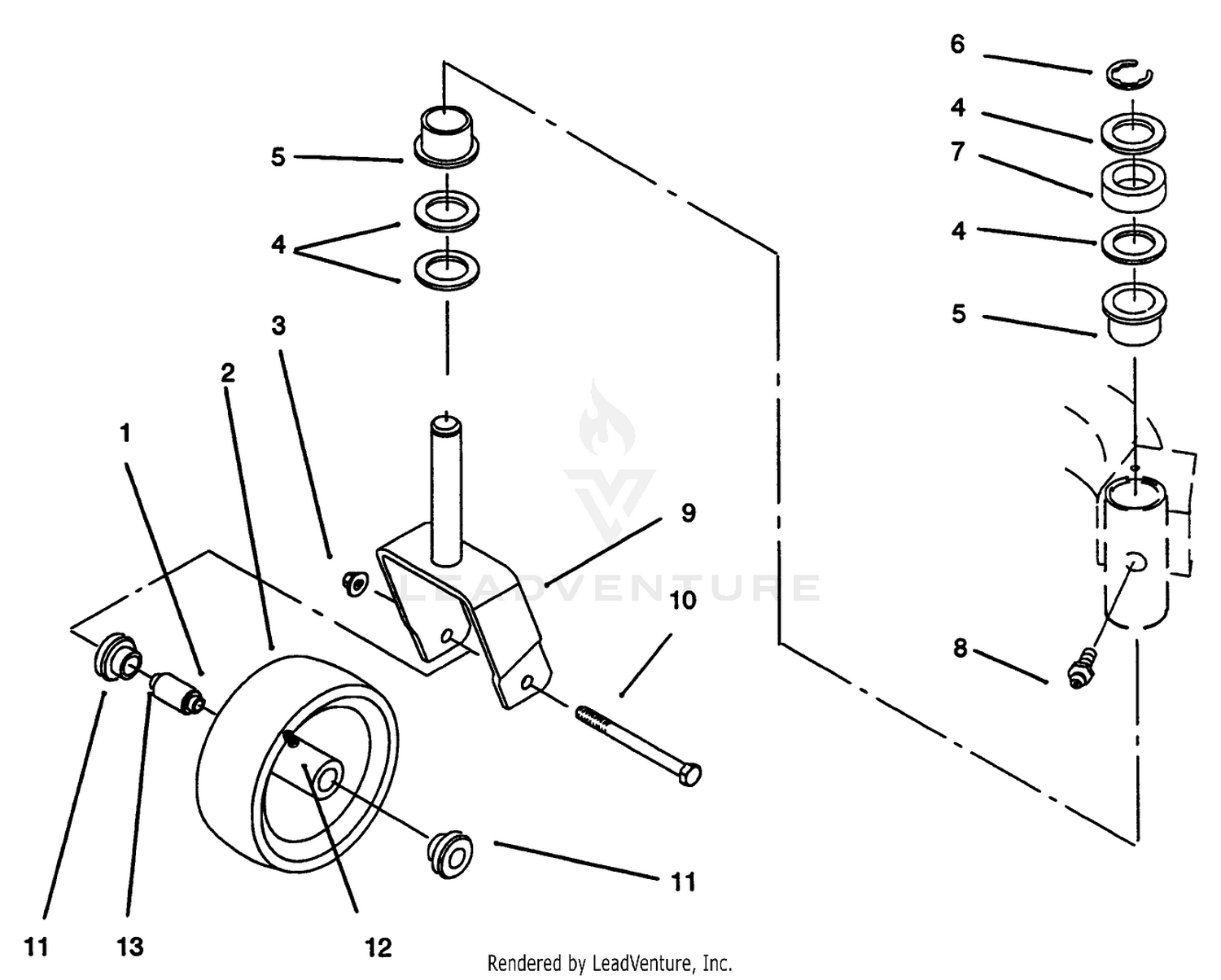 Caster Fork Assembly