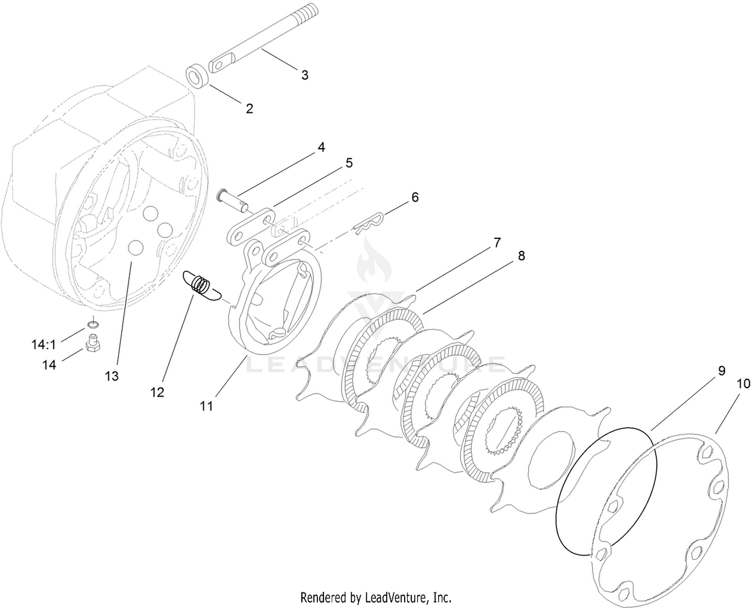 LH Brake Assembly No. 100-3070