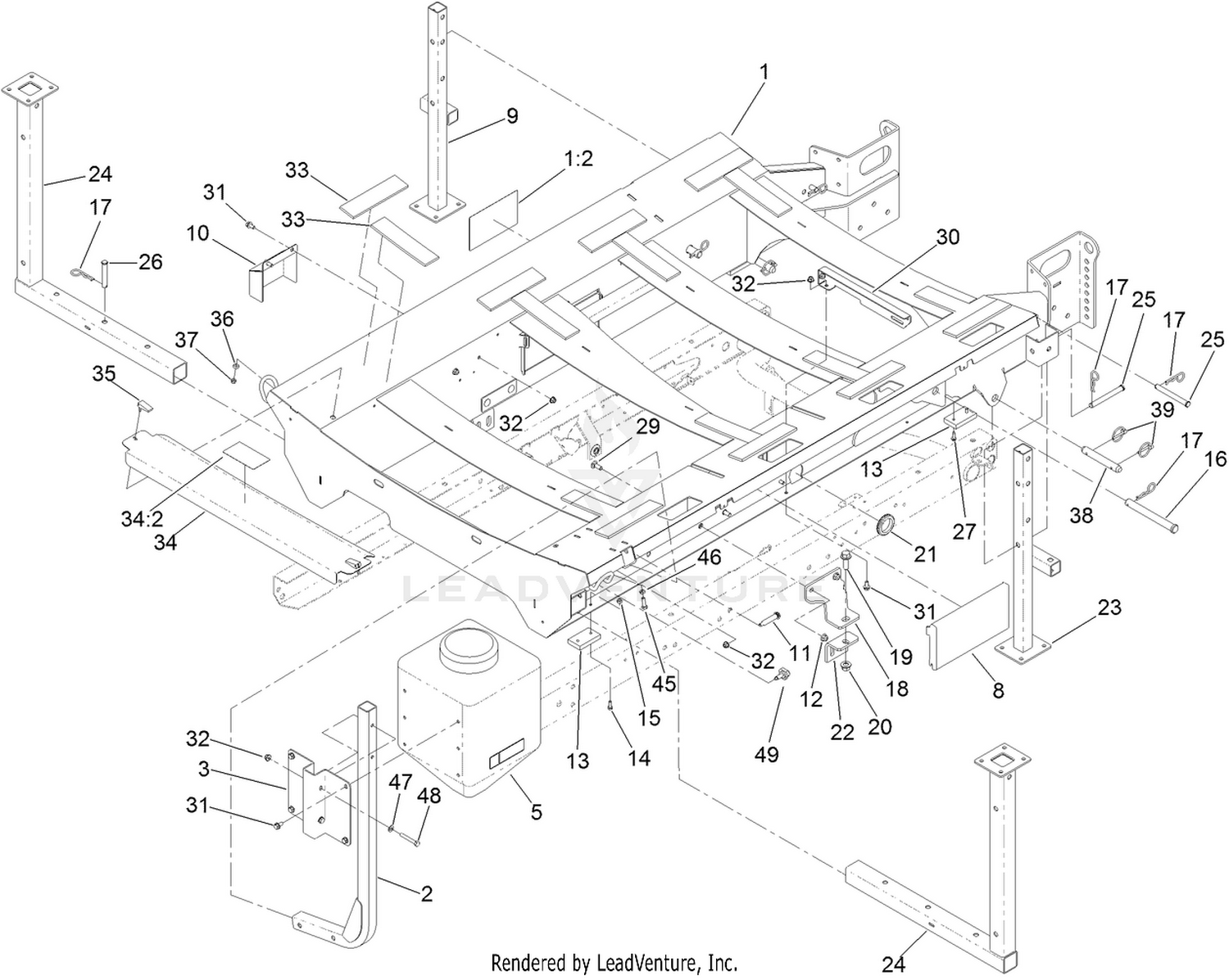 Frame, Stand and Boom Mount Assembly