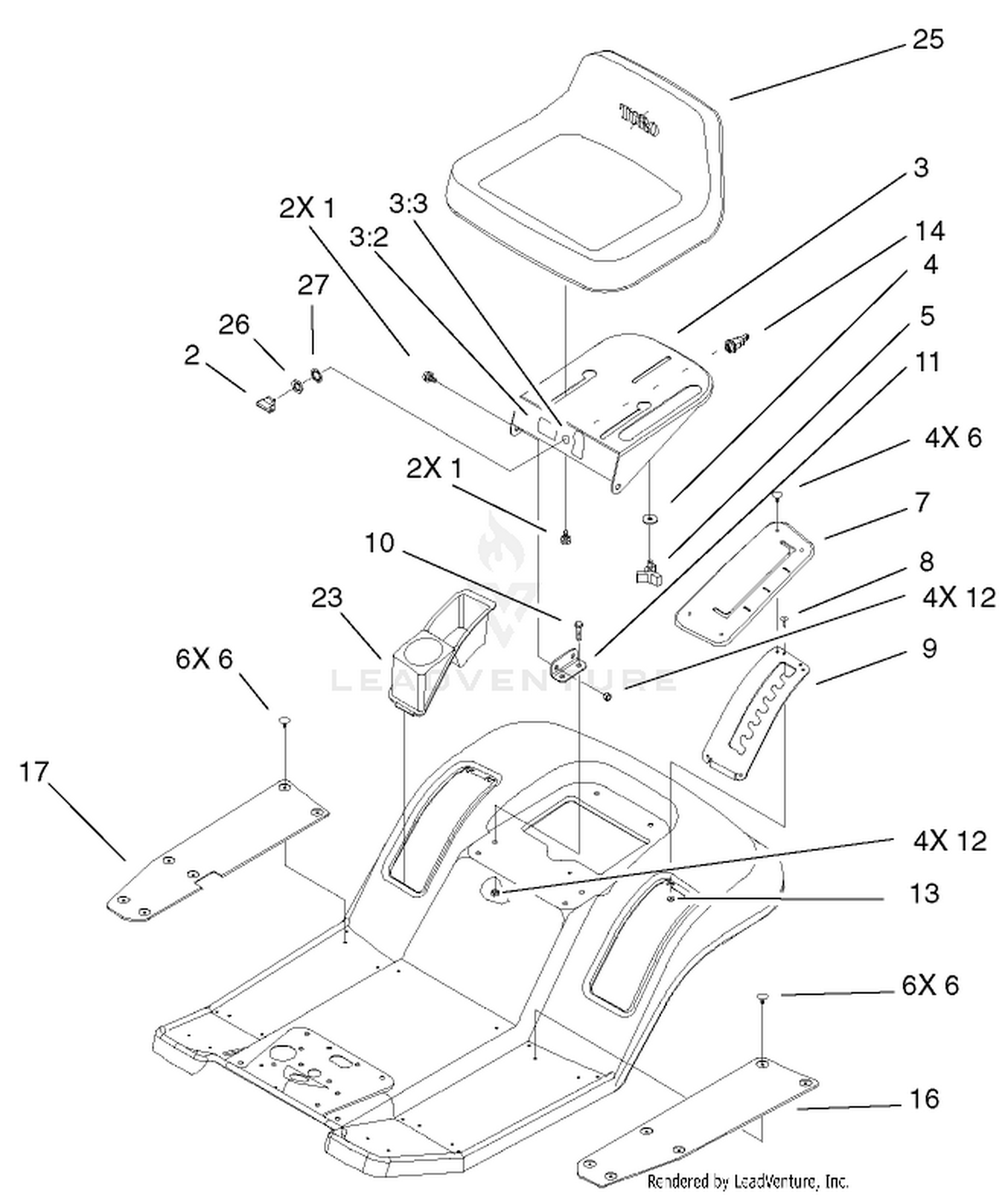 Rear Body  Seat Assembly