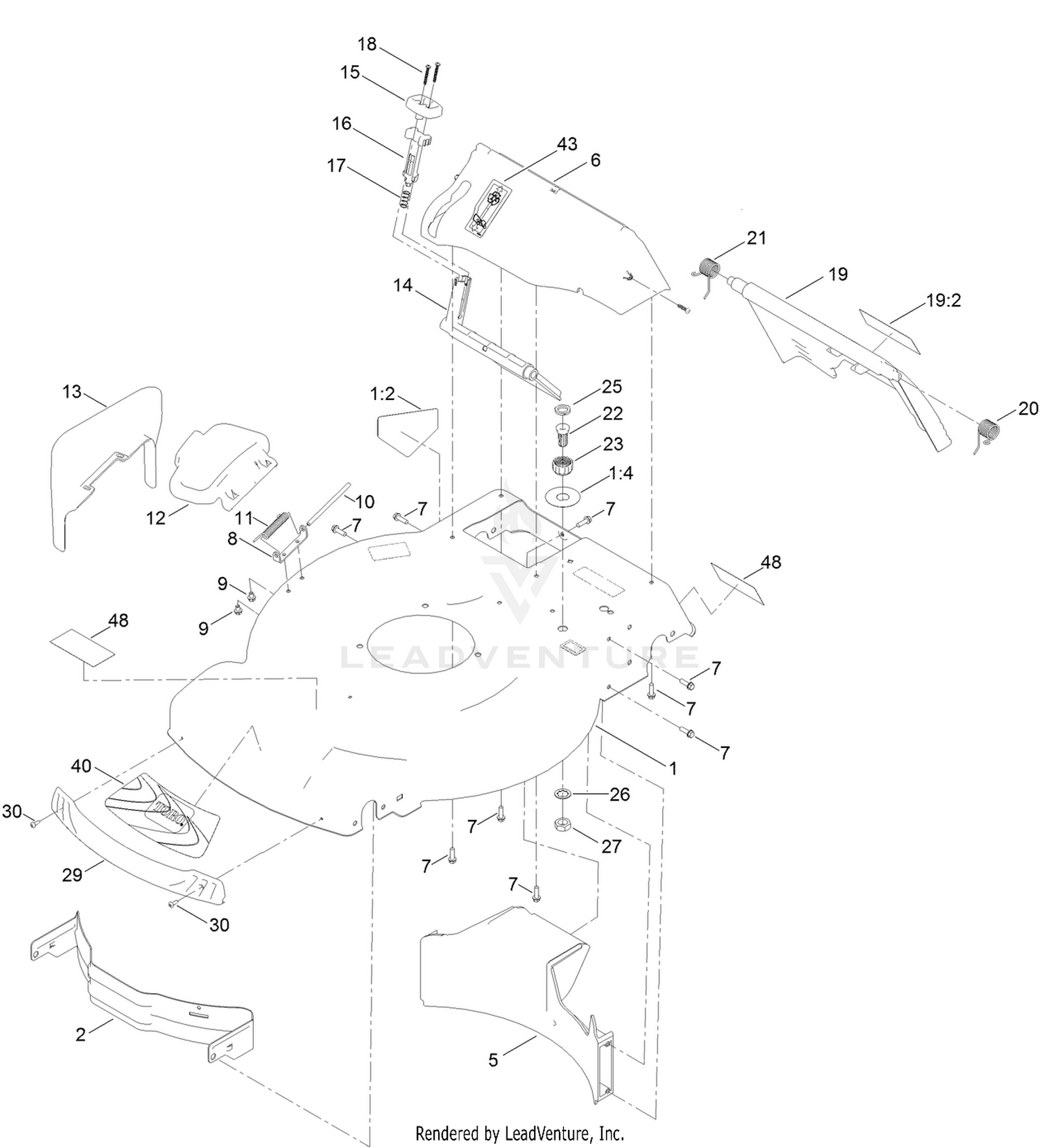 Deck, Side Chute and Rear Door Assembly