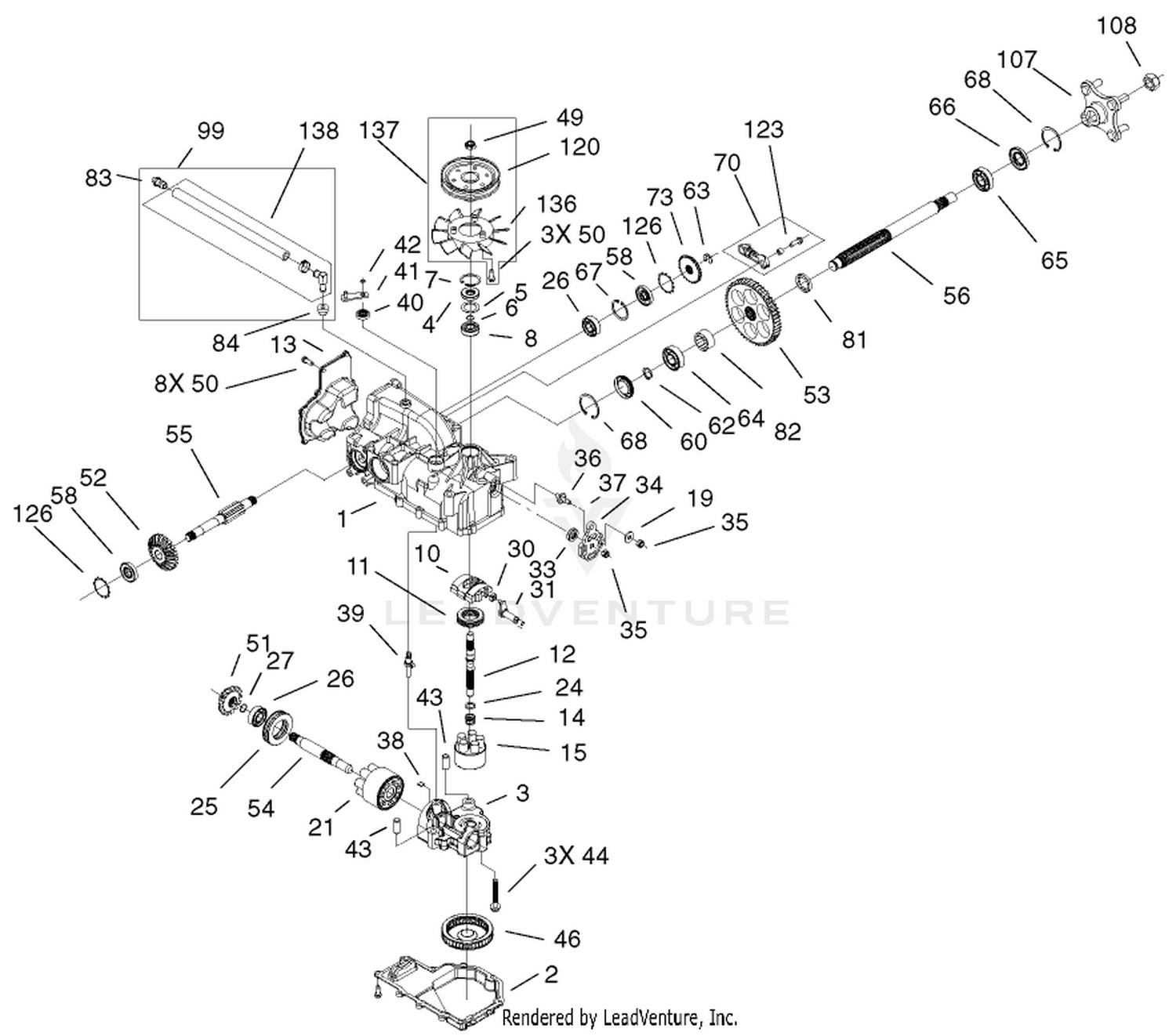 Left Hand Hydro Transaxle Assembly No. 100-7361