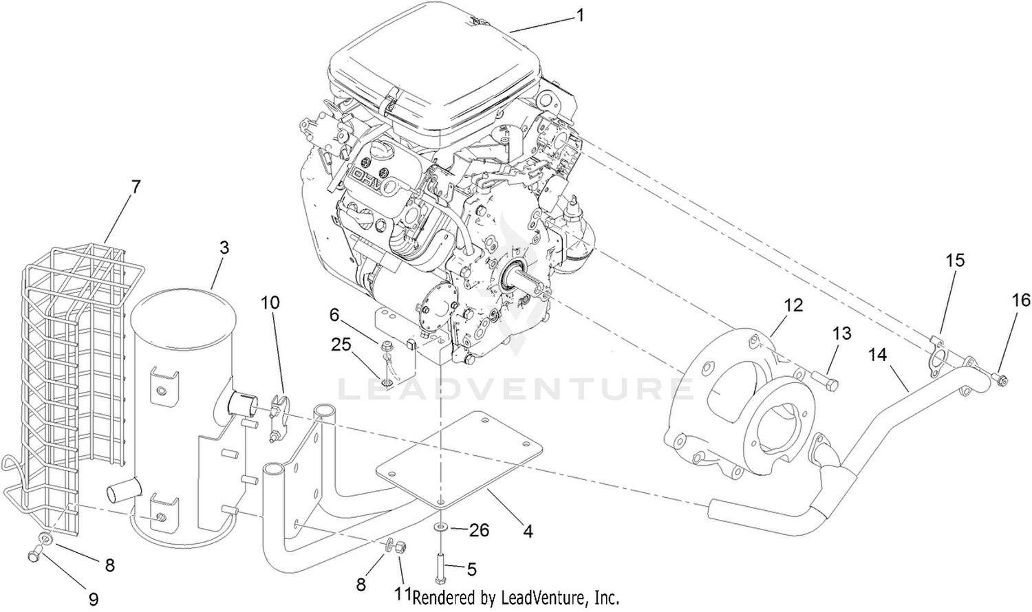 Engine and Exhaust Assembly
