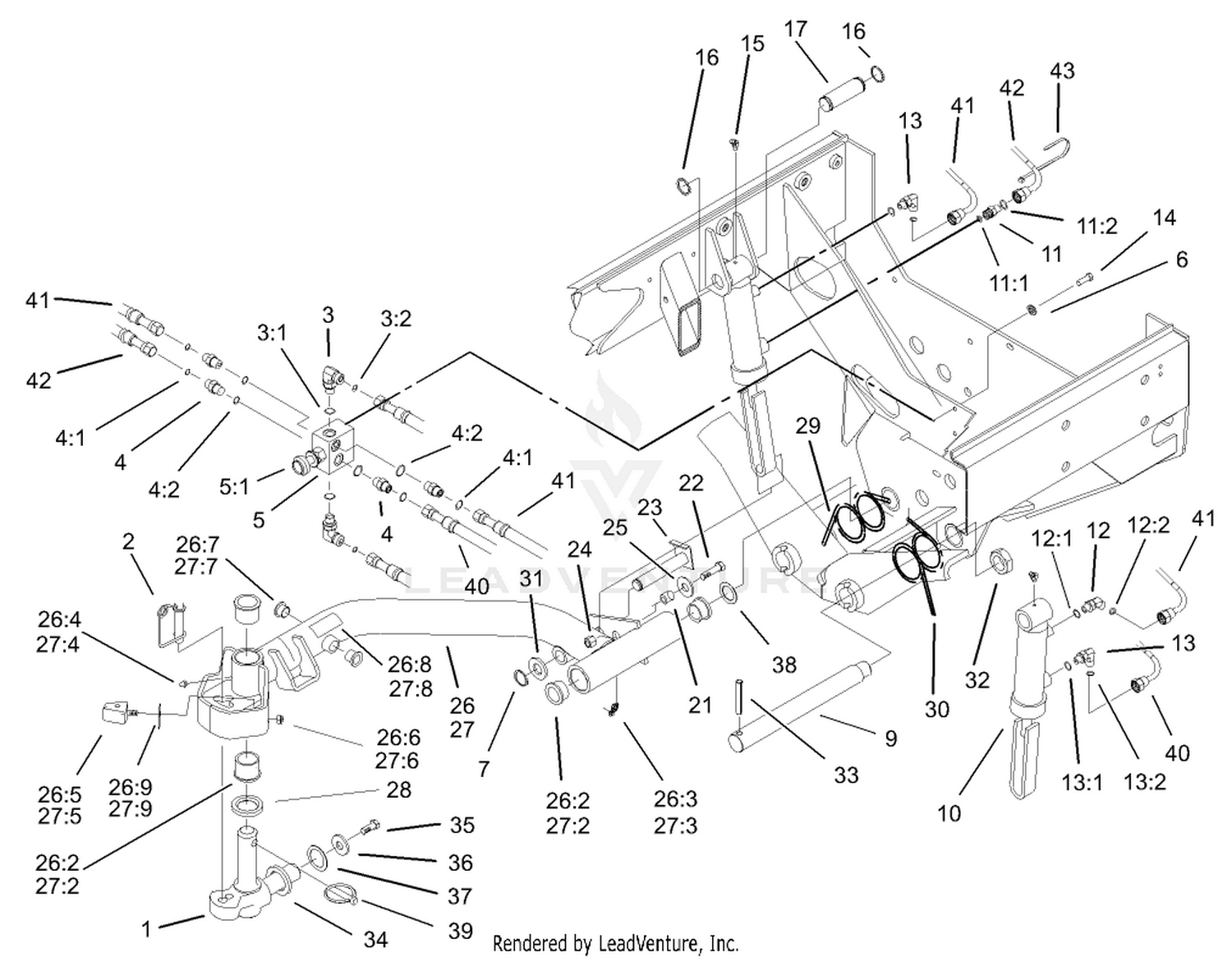 Rear No. 2 and No. 3 Lift Arm Assembly
