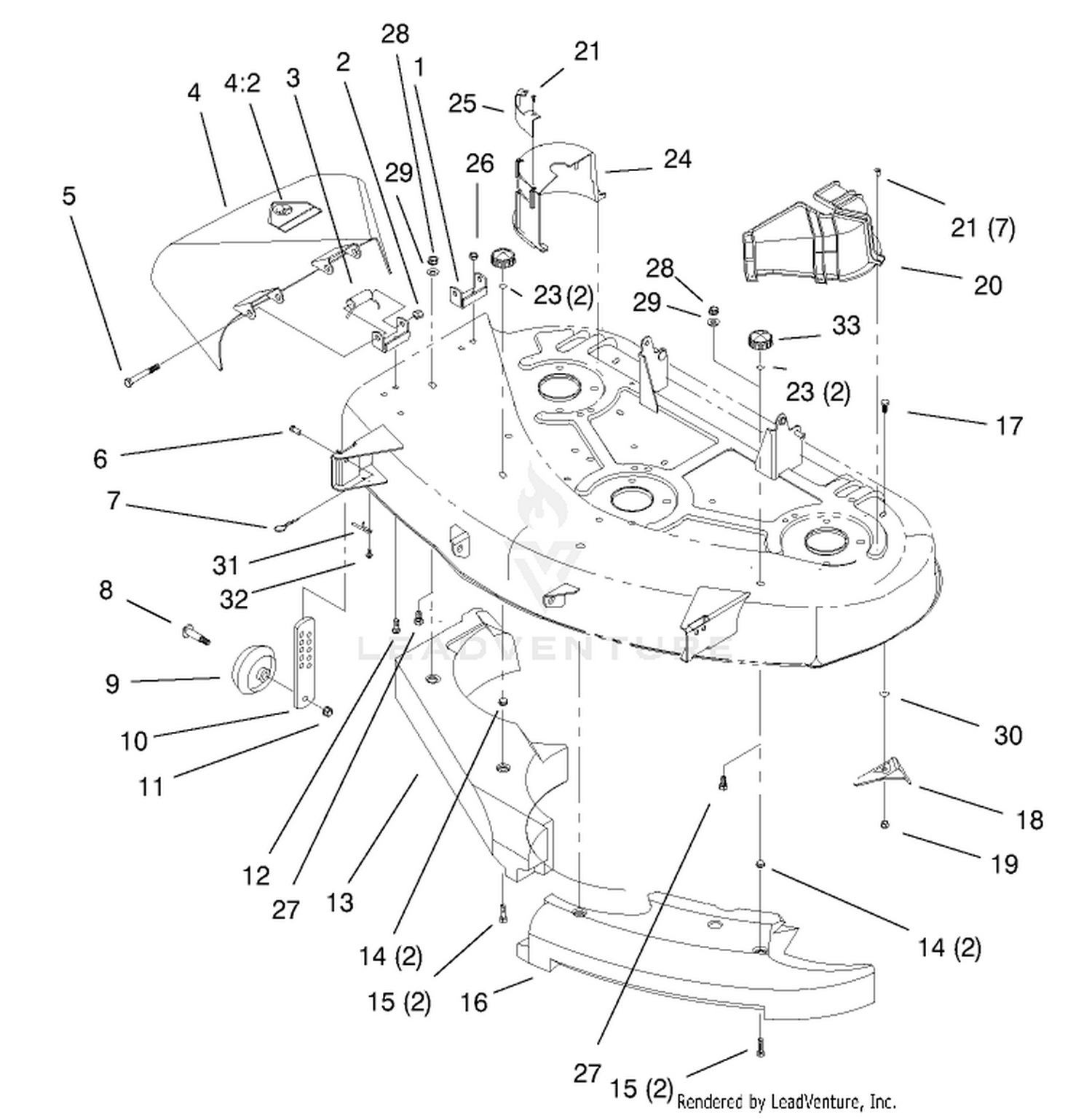 Baffle, Deflector  Cover Assembly