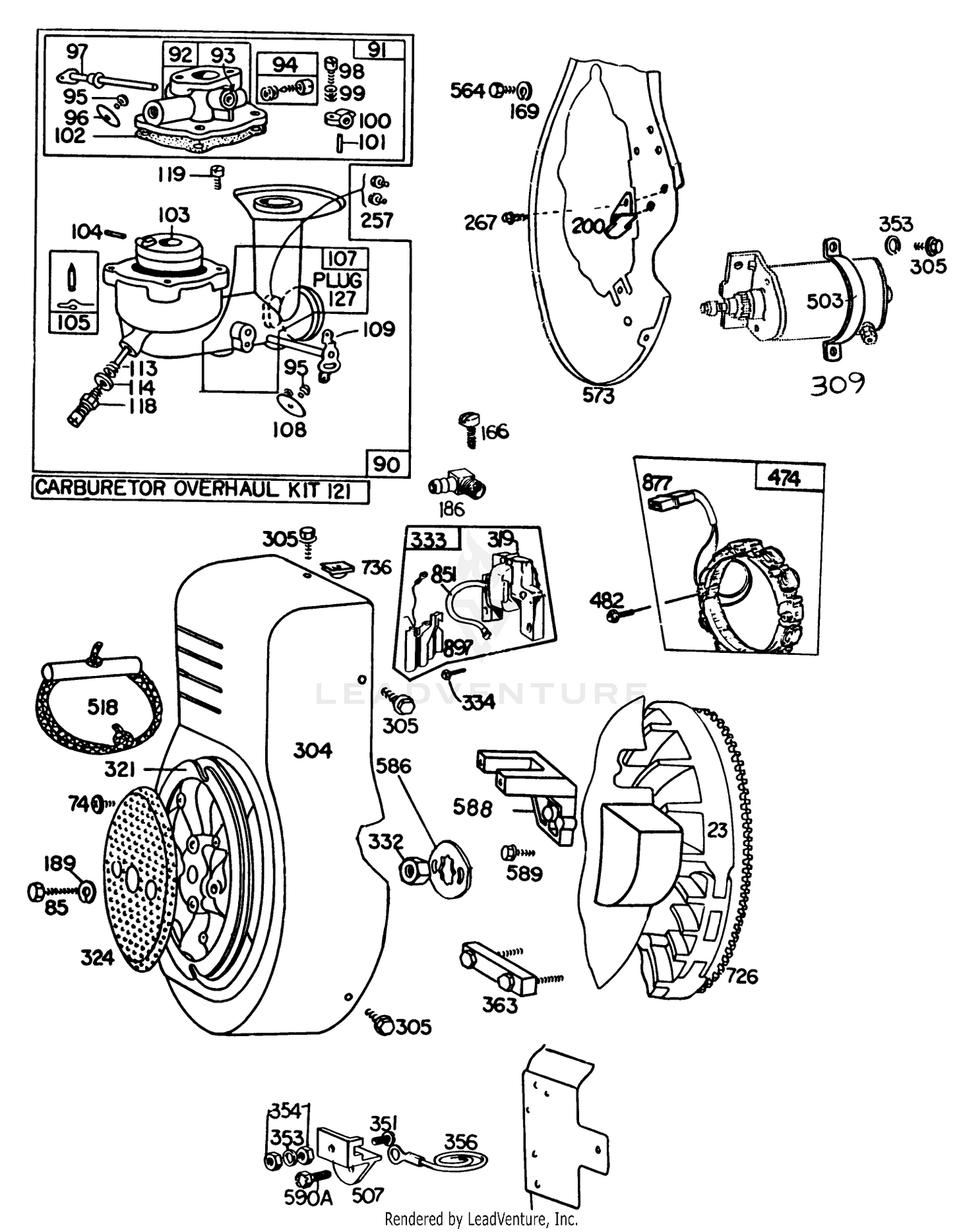 Briggs  Stratton Engine Briggs  Stratton Model No. 326437-0630-01 2