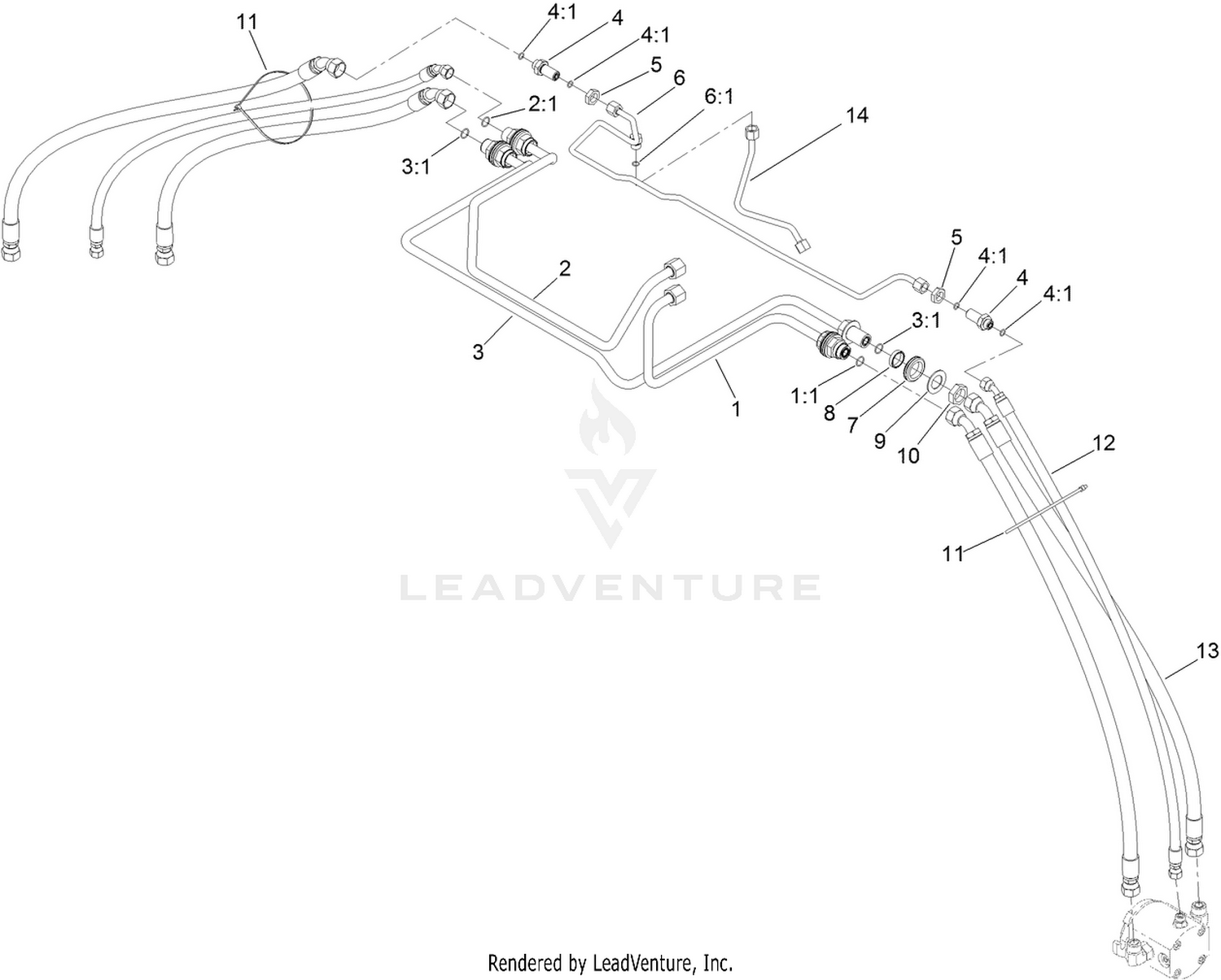 Rear Hydraulic Mow Circuit Assembly