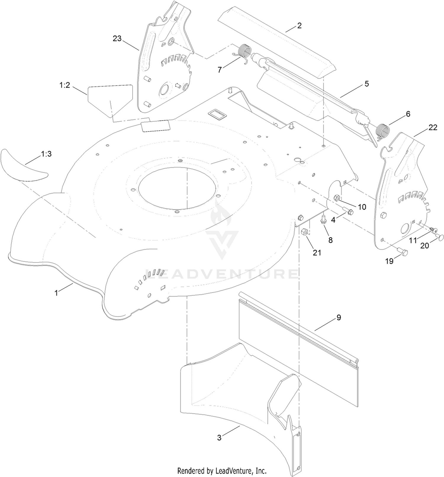 Deck and Rear Chute Assembly