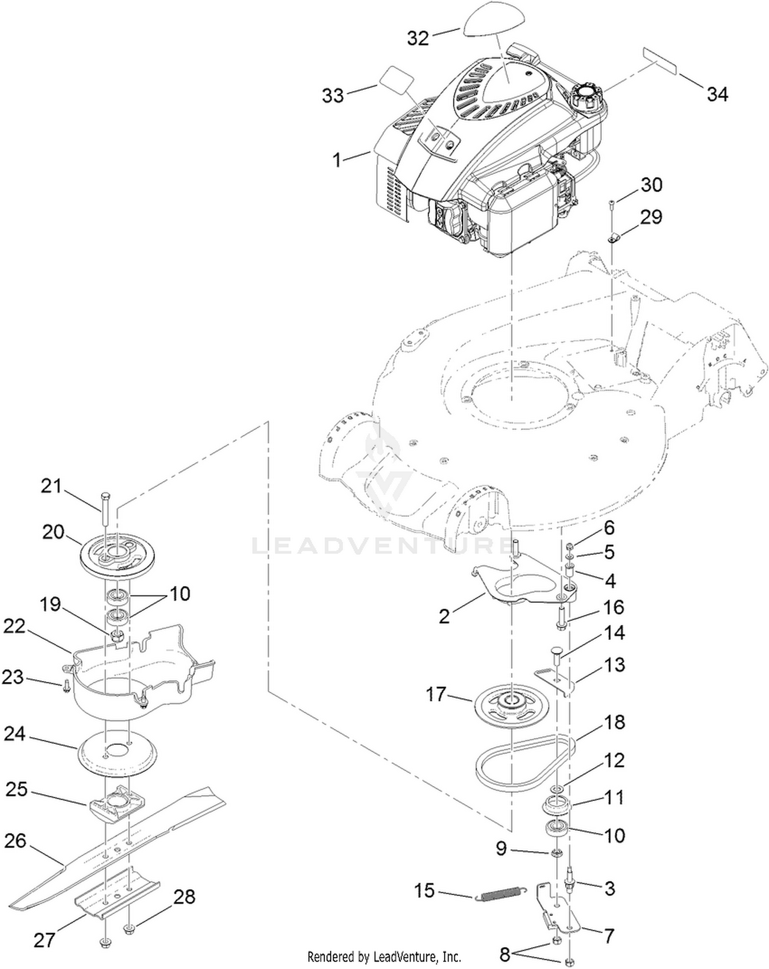 Engine and Blade Assembly