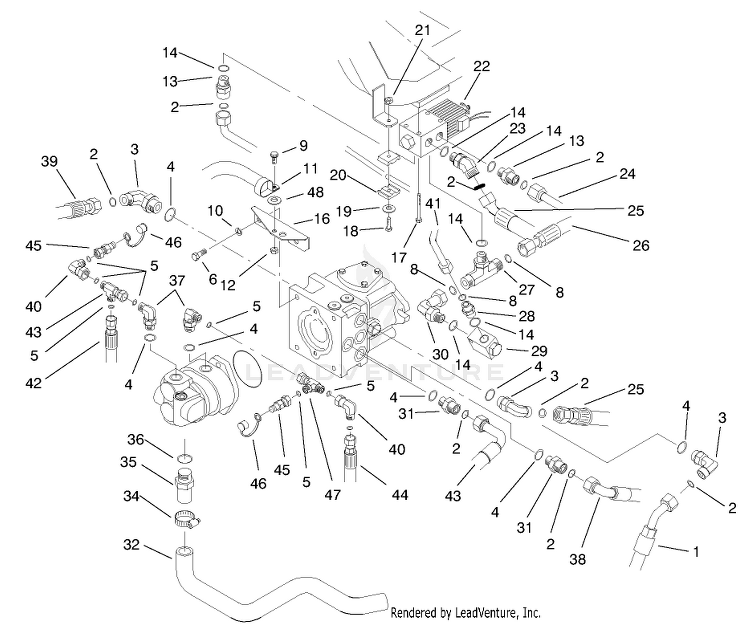 Hydraulic Pump Fittings Assembly