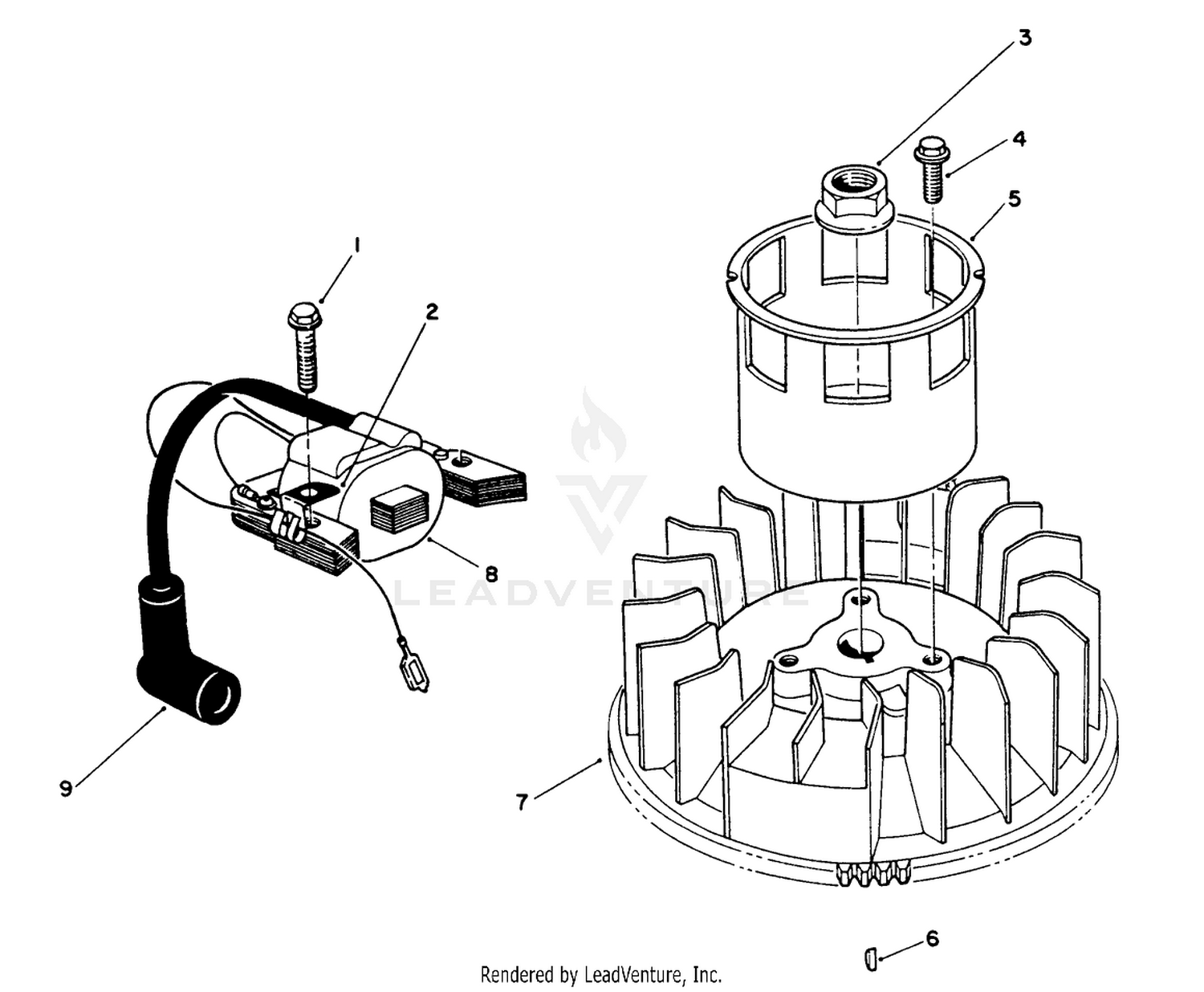 Magneto  Flywheel Assembly (engine Model No. Vm140)