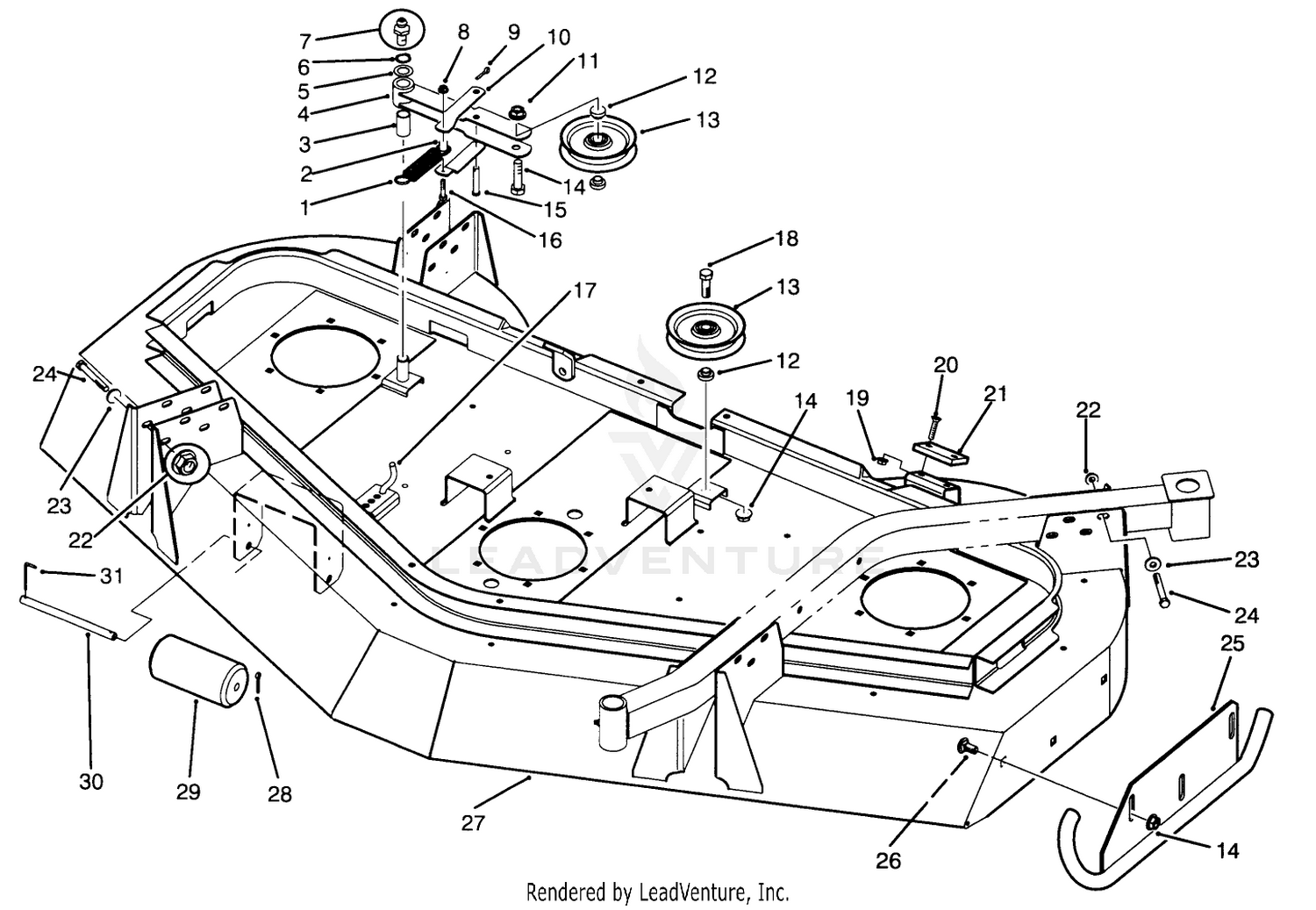 Housing, Idlers  Skids Assembly